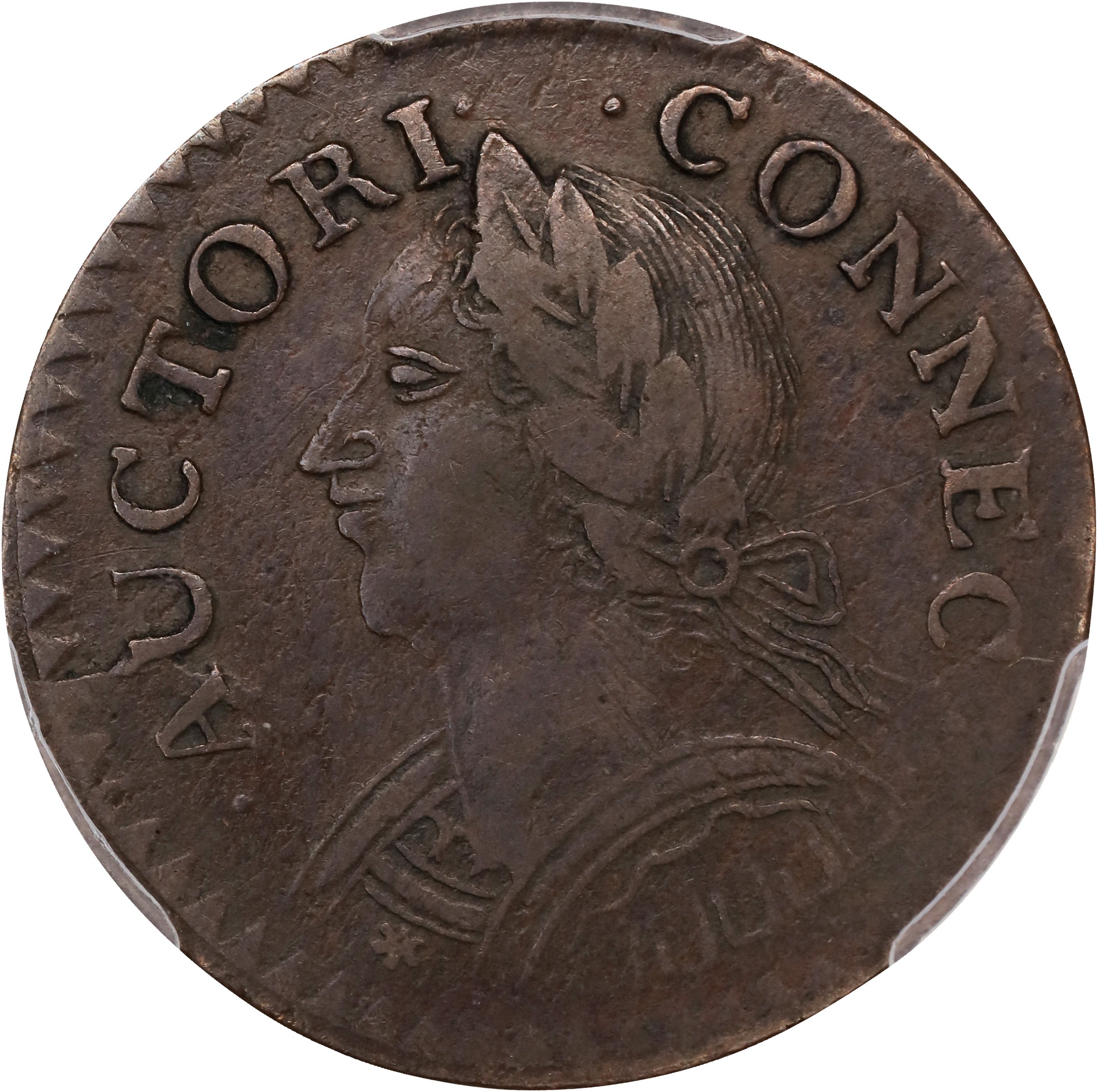 1787 Copper Connecticut, Mailed Bust Left, Laughing MS BN thumbnail 4