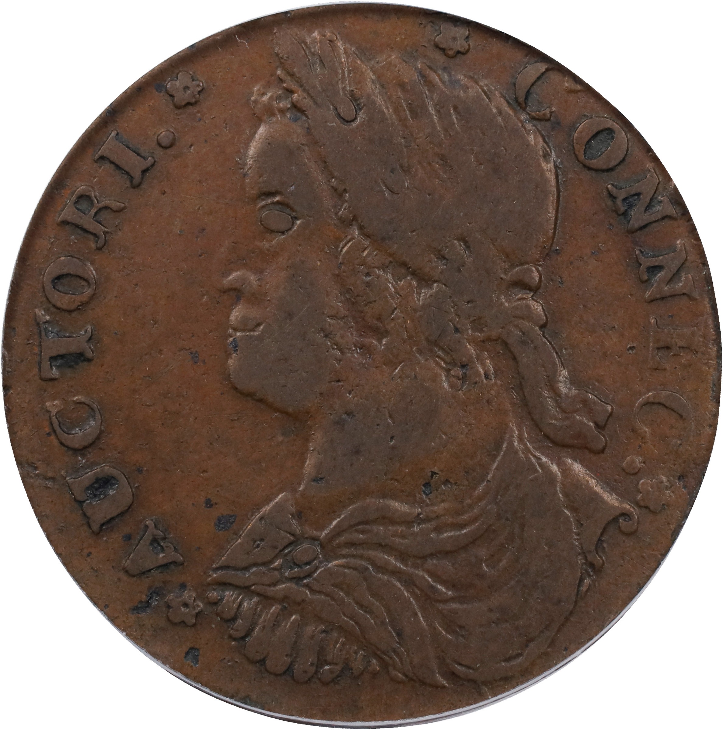 1788 Copper Connecticut, Draped Bust Left MS BN thumbnail 3