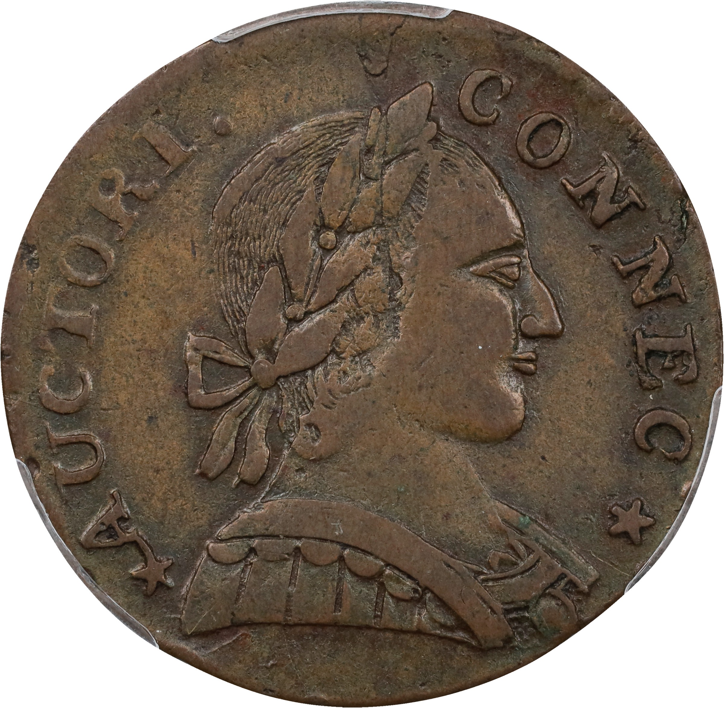 1788 Copper Connecticut, Mailed Bust Right MS BN thumbnail 2