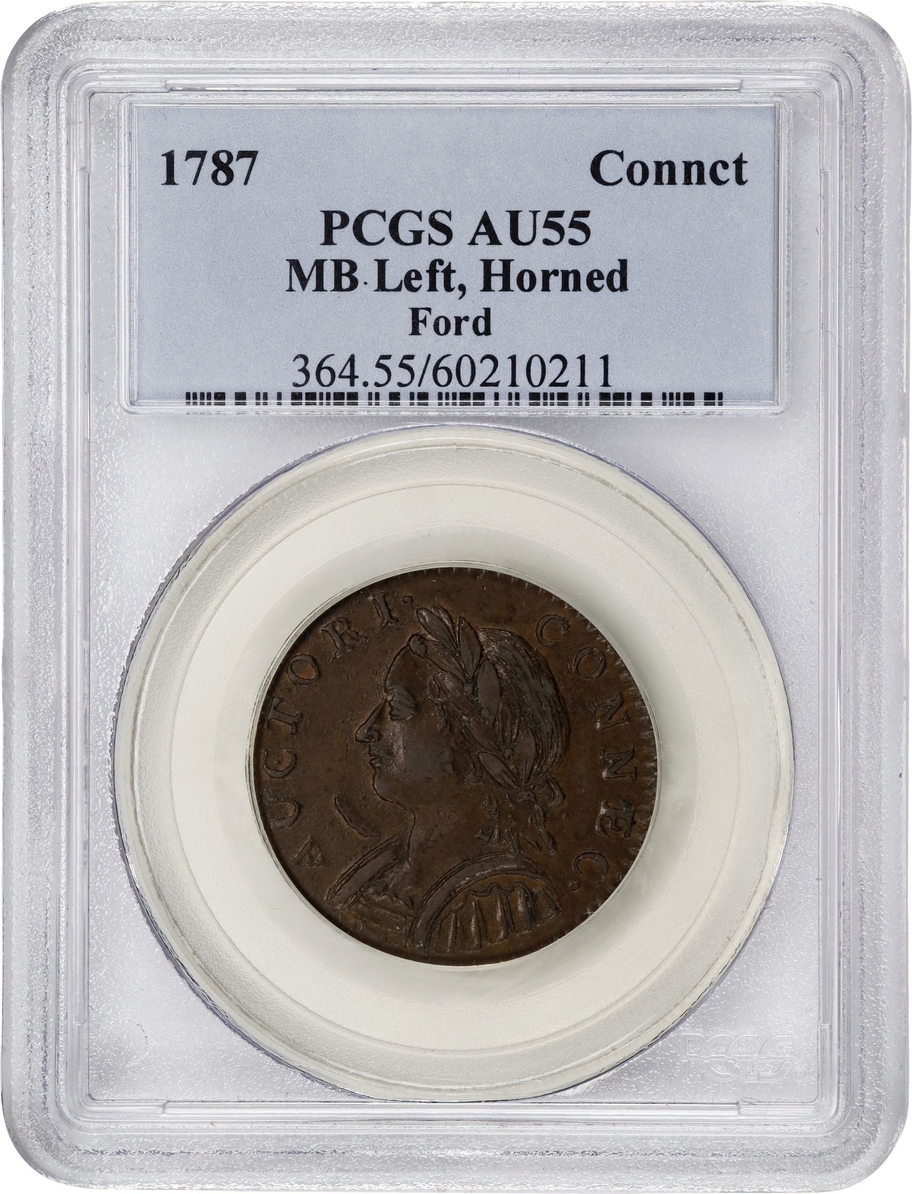 1787 Copper Connecticut, Mailed Bust Left, Horned MS BN thumbnail 19