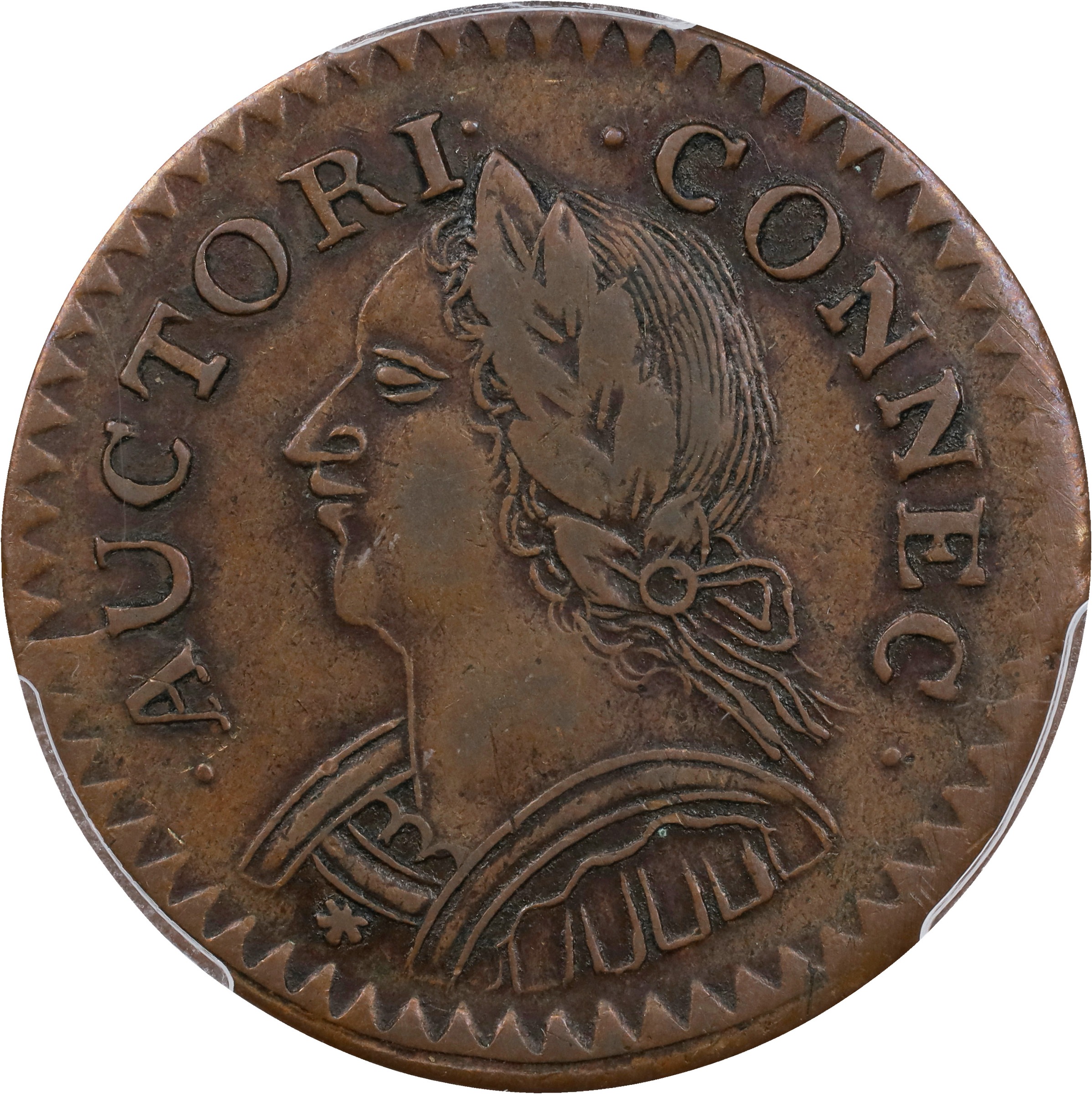1787 Copper Connecticut, Mailed Bust Left, Laughing MS BN thumbnail 5