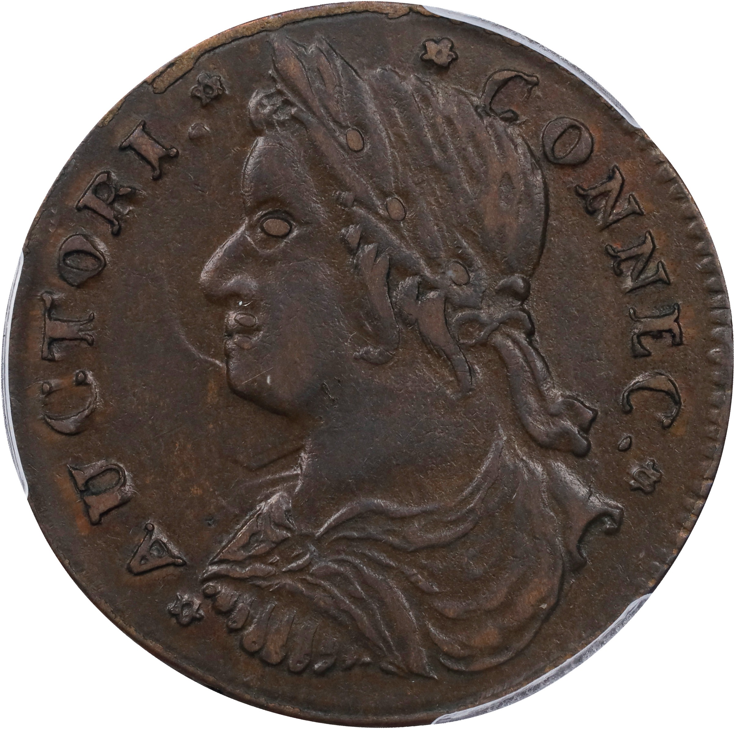1788 Copper Connecticut, Draped Bust Left MS BN thumbnail 4