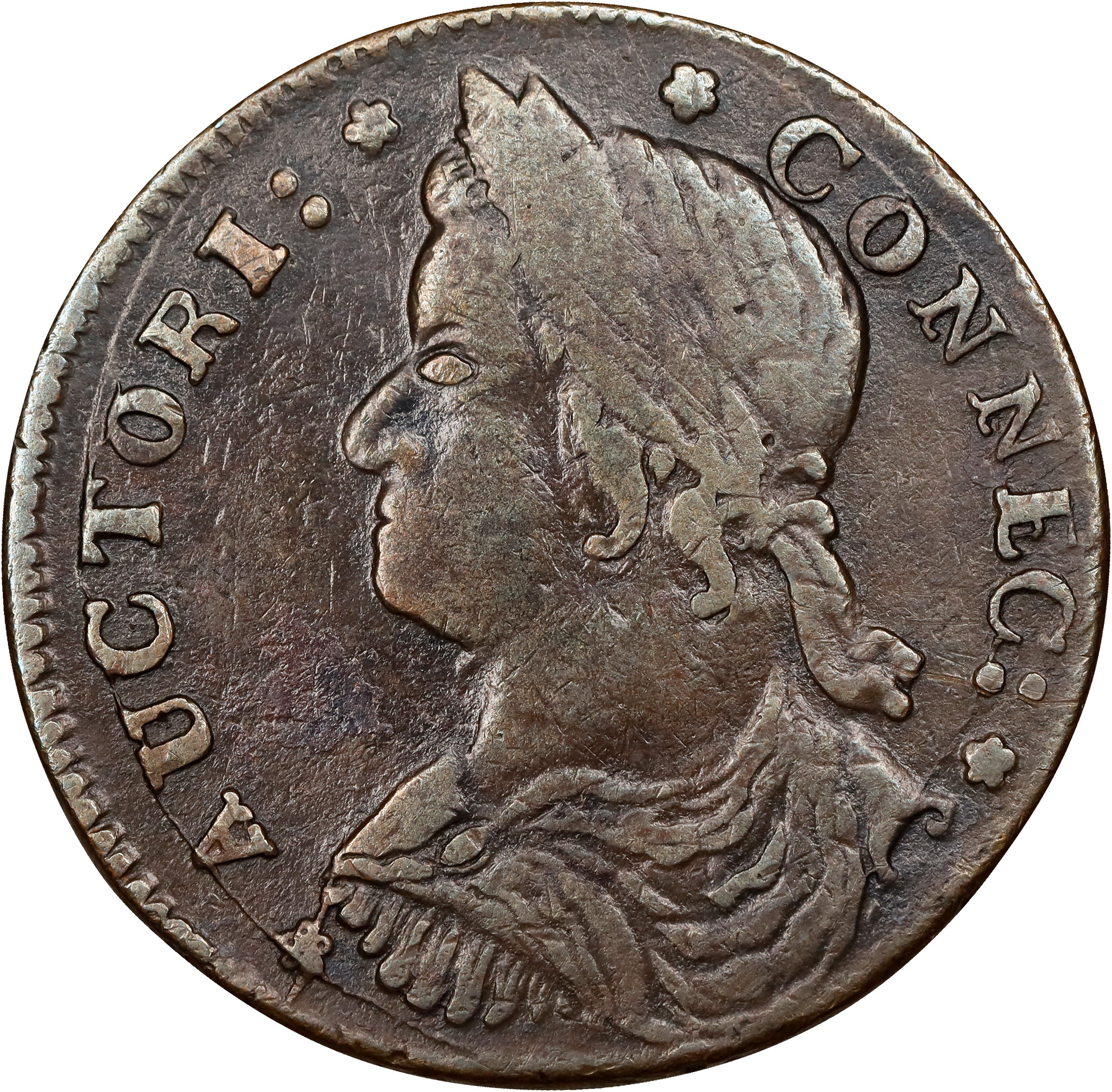 1787 Copper Connecticut, Draped Bust Left MS BN thumbnail 11