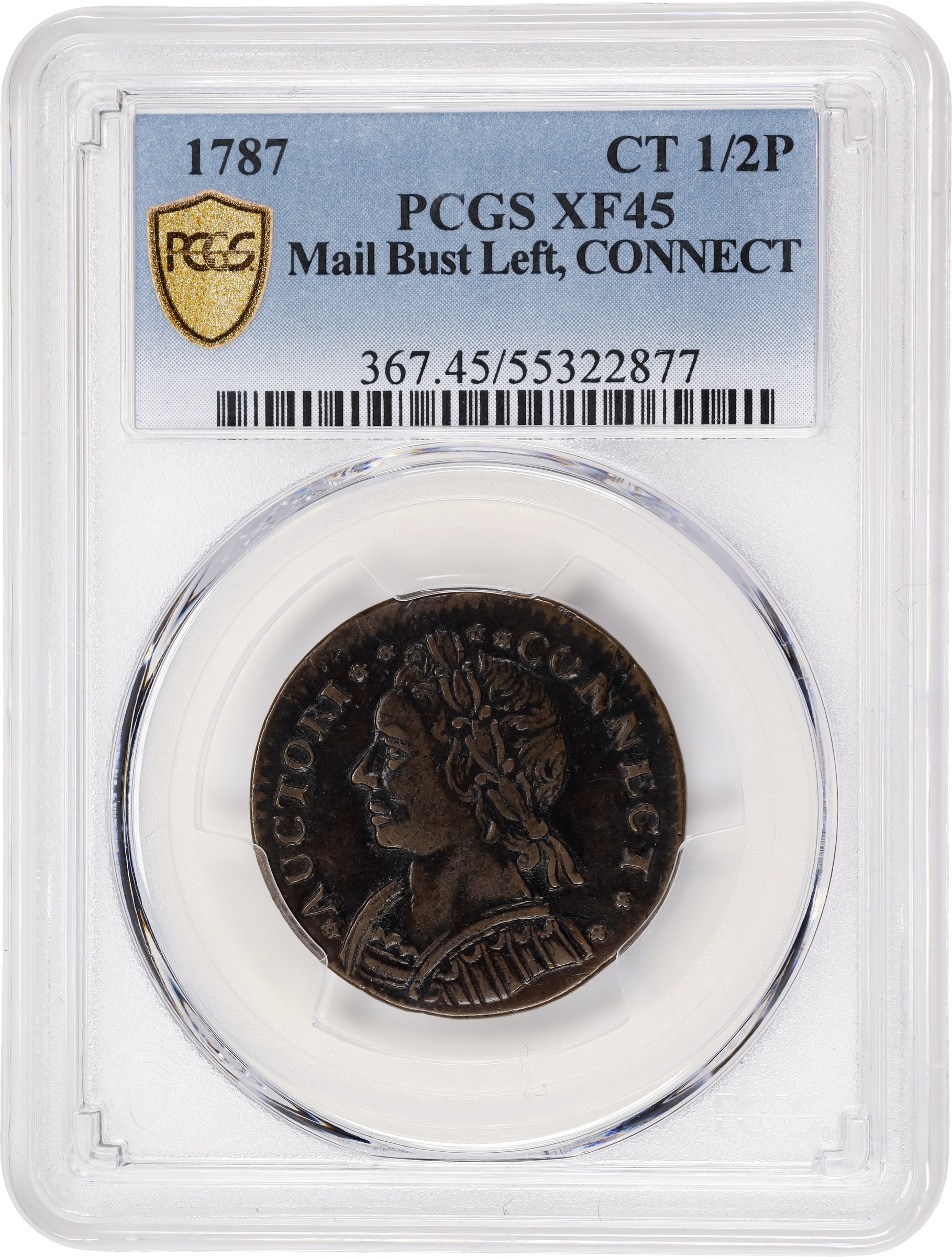 1787 Copper Connecticut, Mailed Bust Left, CONNECT, INDE MS BN thumbnail 18