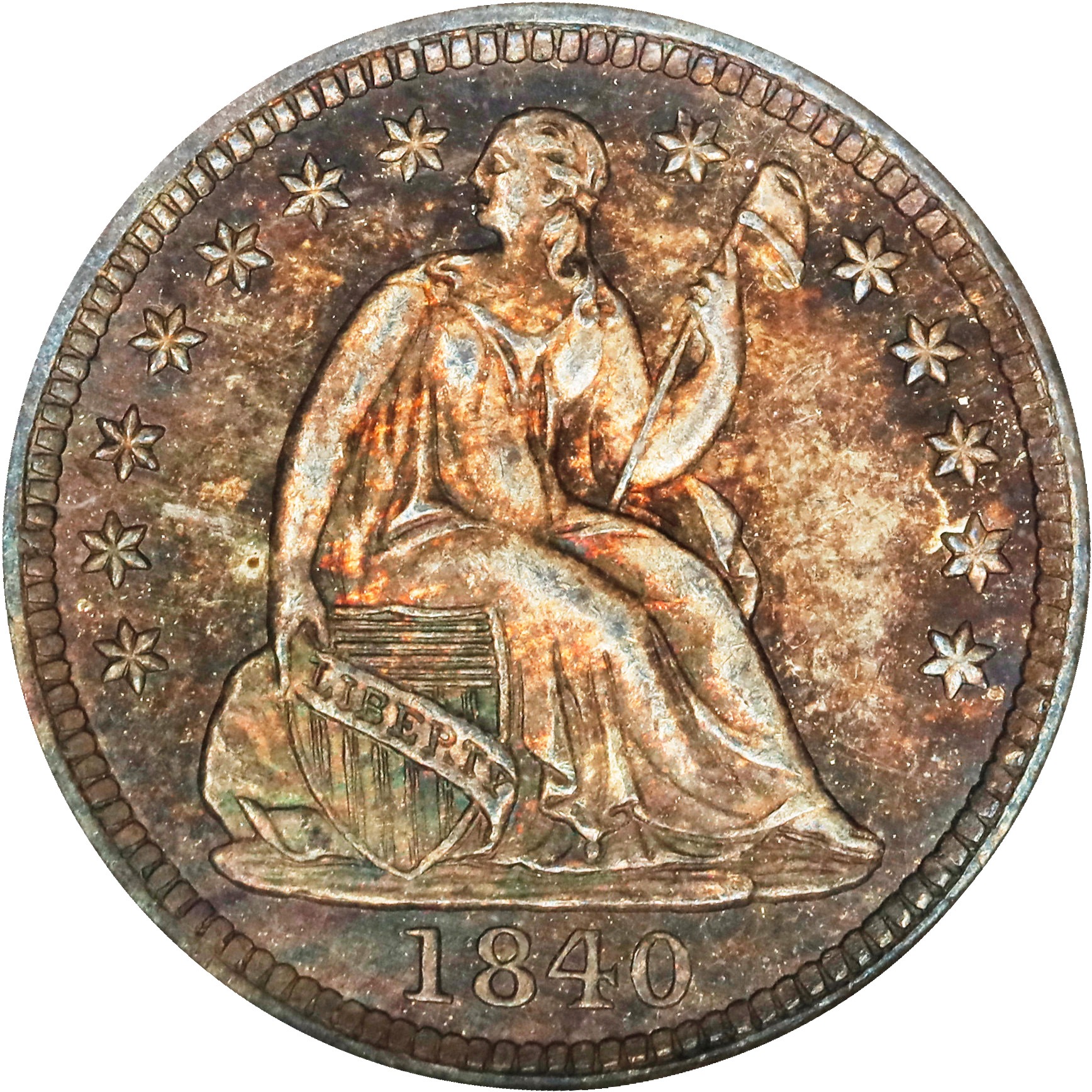 1840 H10c Drapery MS67 CAC thumbnail 2