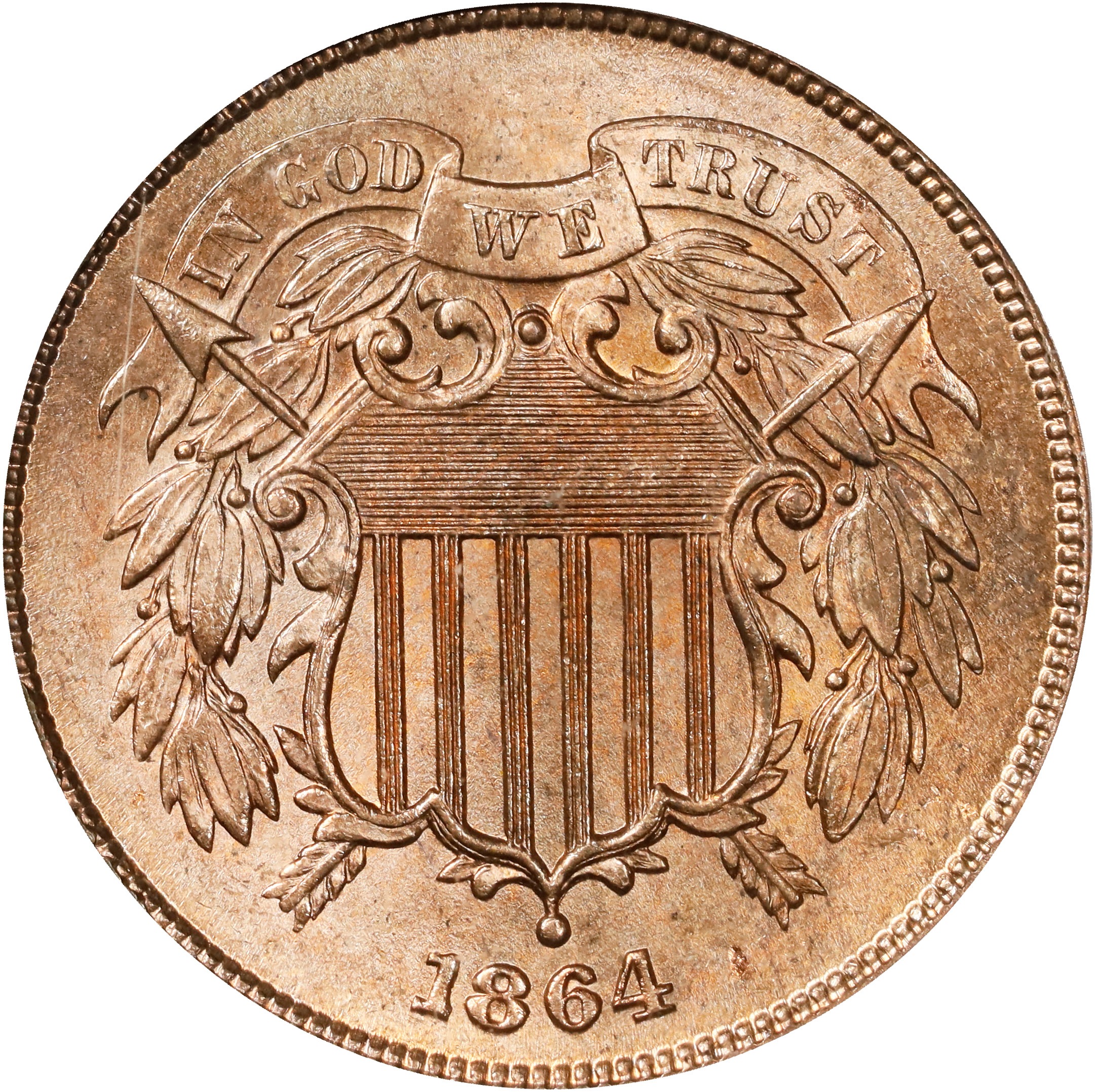 1864 2c Large Motto, RPD, FS-1302 MS RD thumbnail 2