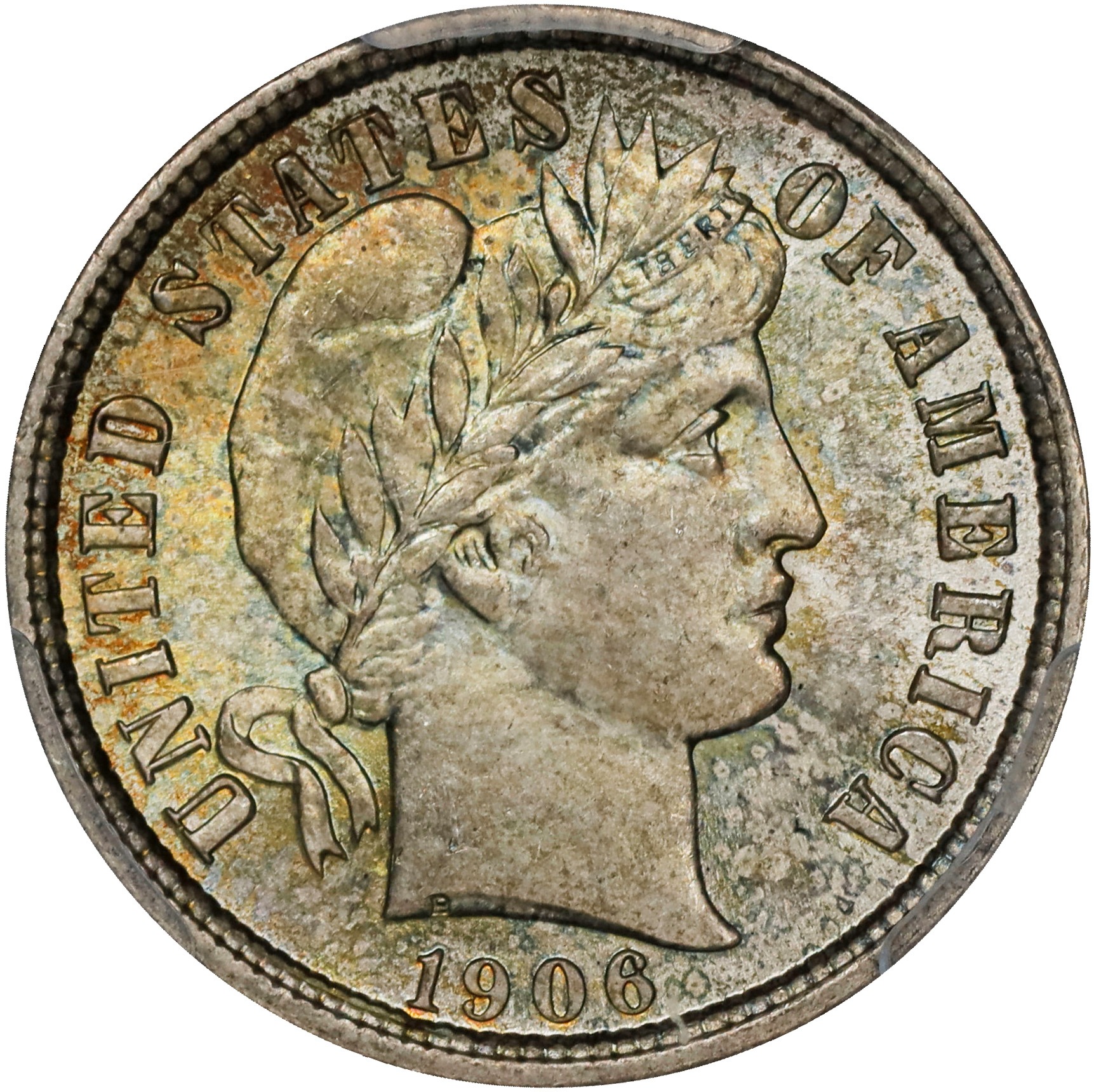 1906 10c Repunched Date, FS-302 G6 CAC thumbnail 2