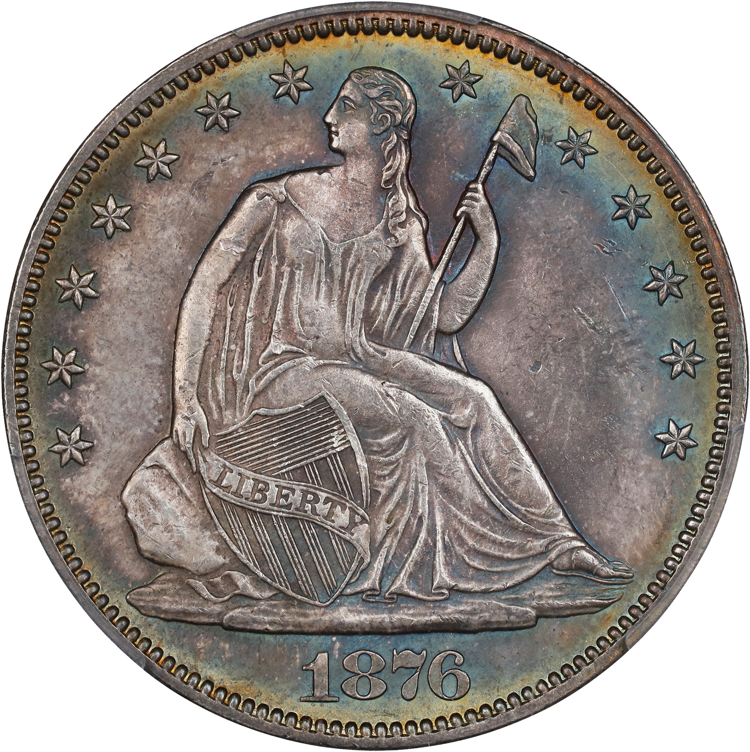 1876 50c AU55 CAC thumbnail 3