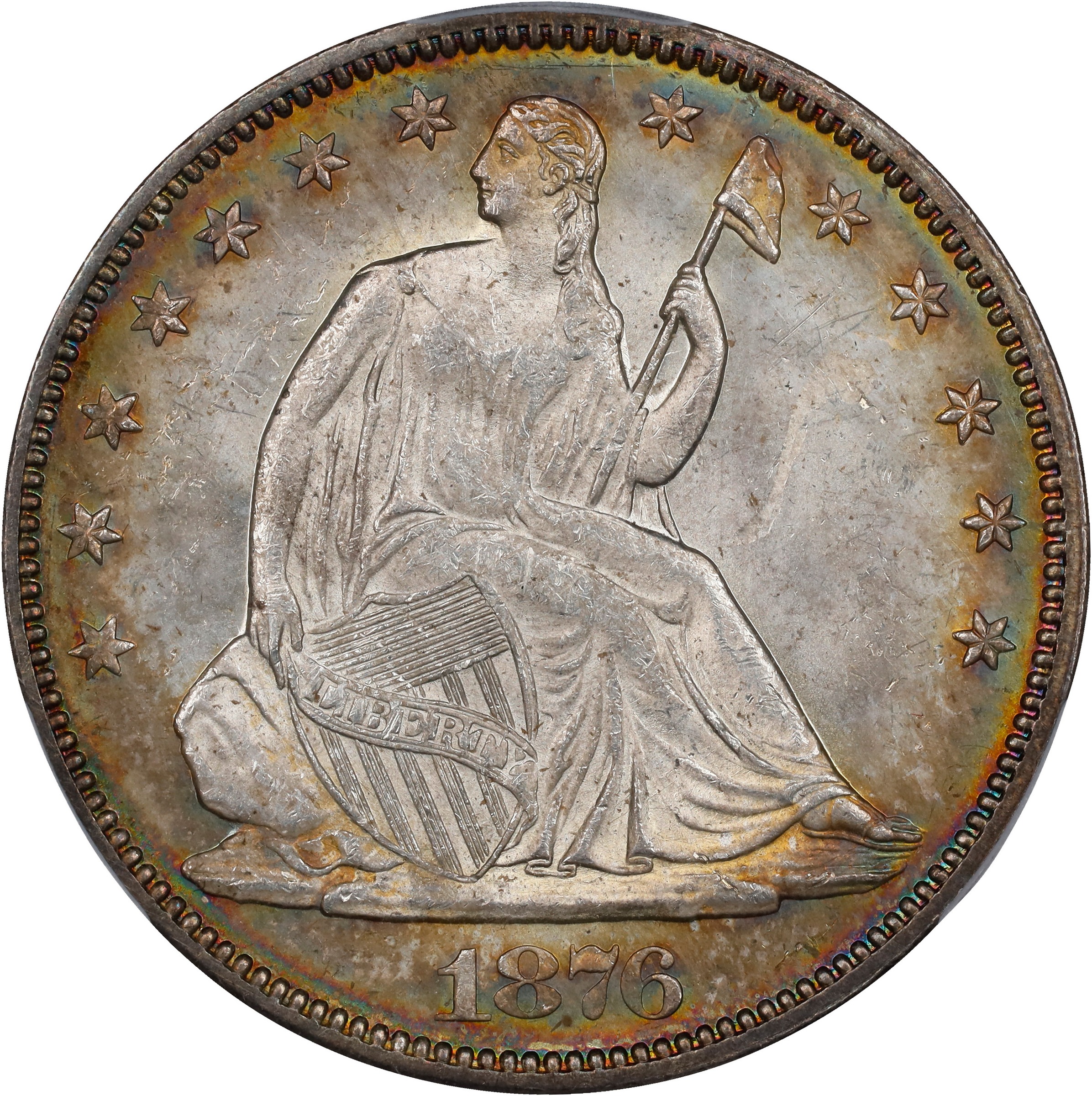 1876 50c AU55 CAC thumbnail 5