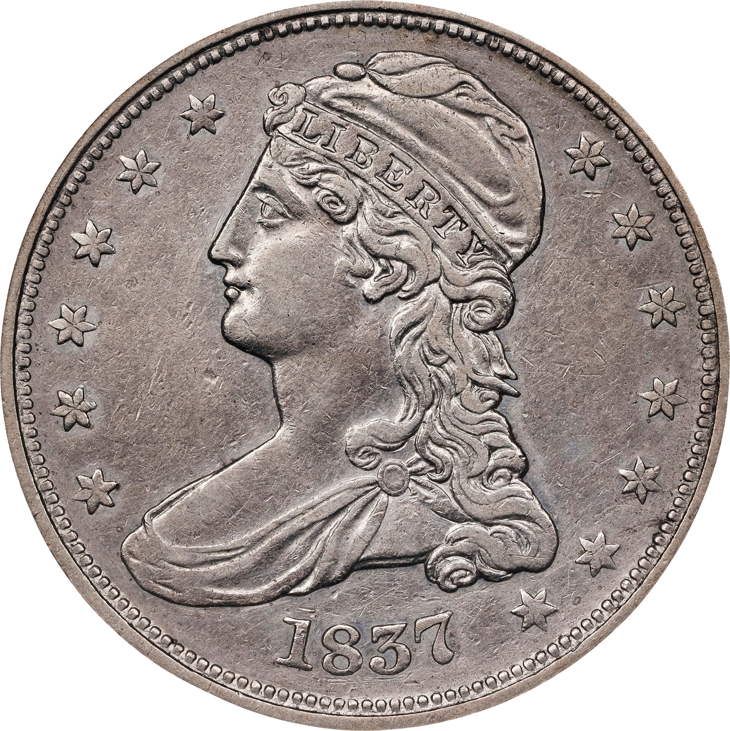 1837 50c Reeded Edge, GR-2 MS thumbnail 3