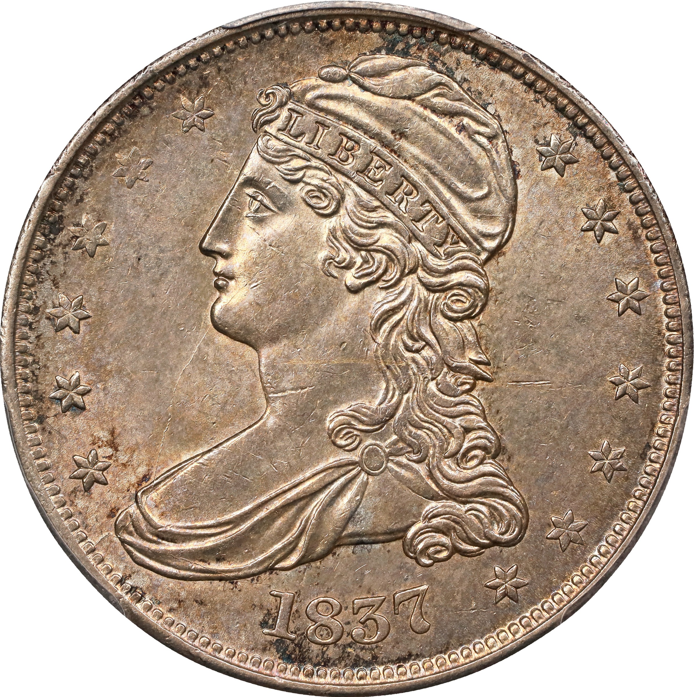 1837 50c Reeded Edge, GR-2 MS thumbnail 5