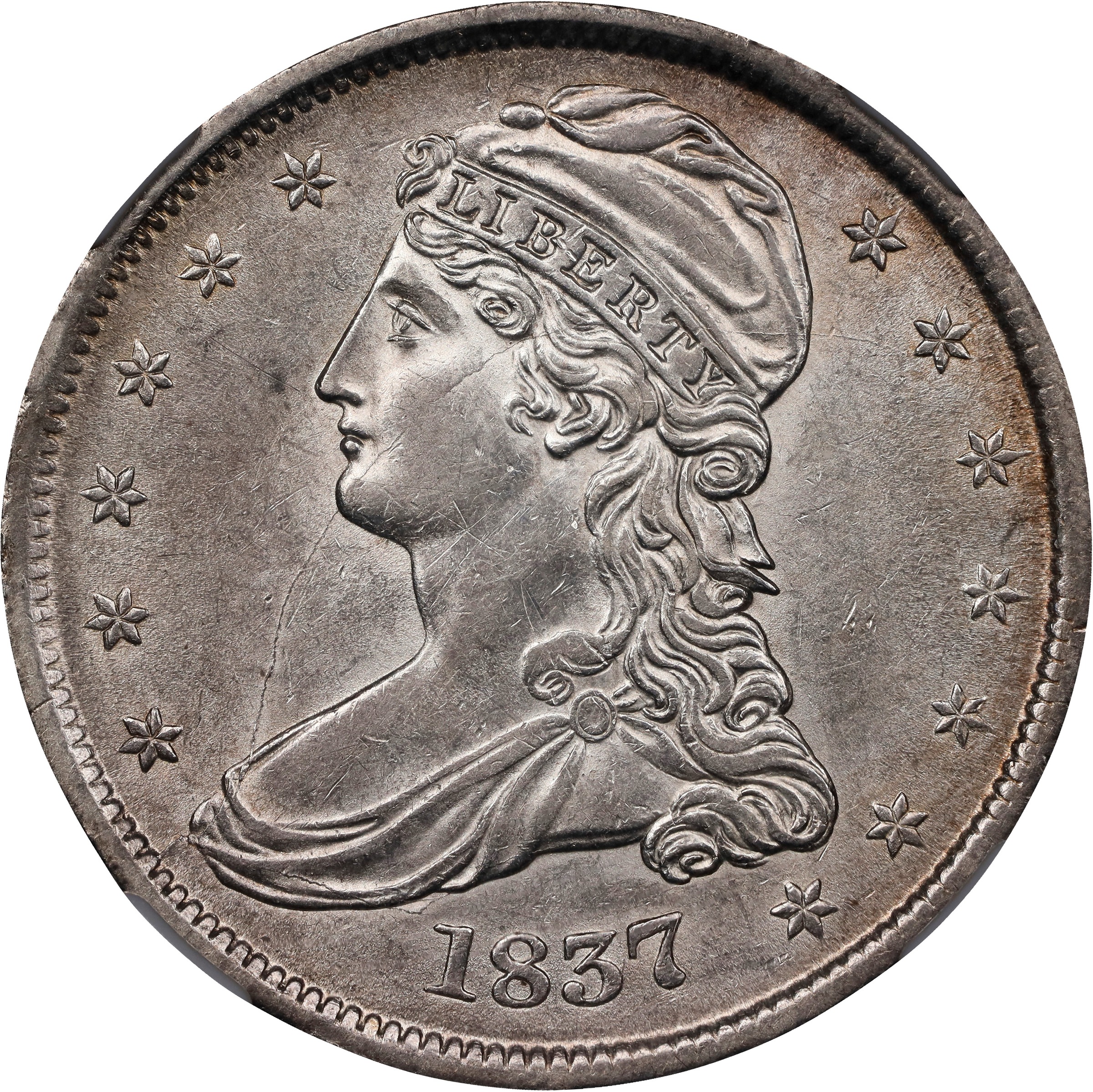 1837 50c Reeded Edge, GR-2 MS thumbnail 6