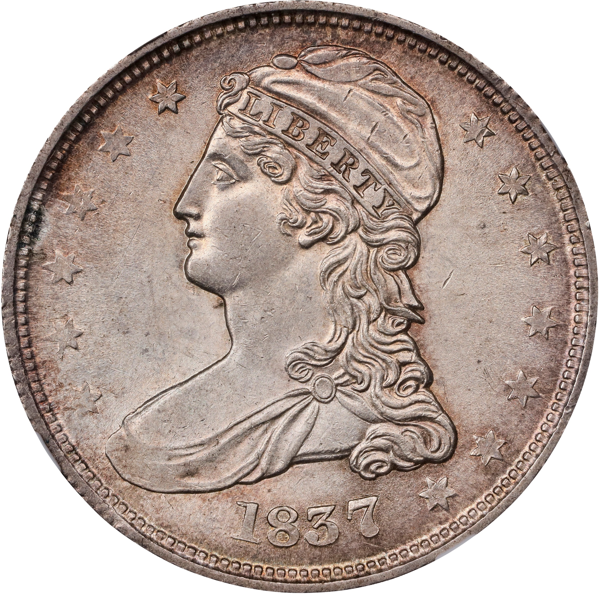 1837 50c Reeded Edge, GR-2 MS thumbnail 7