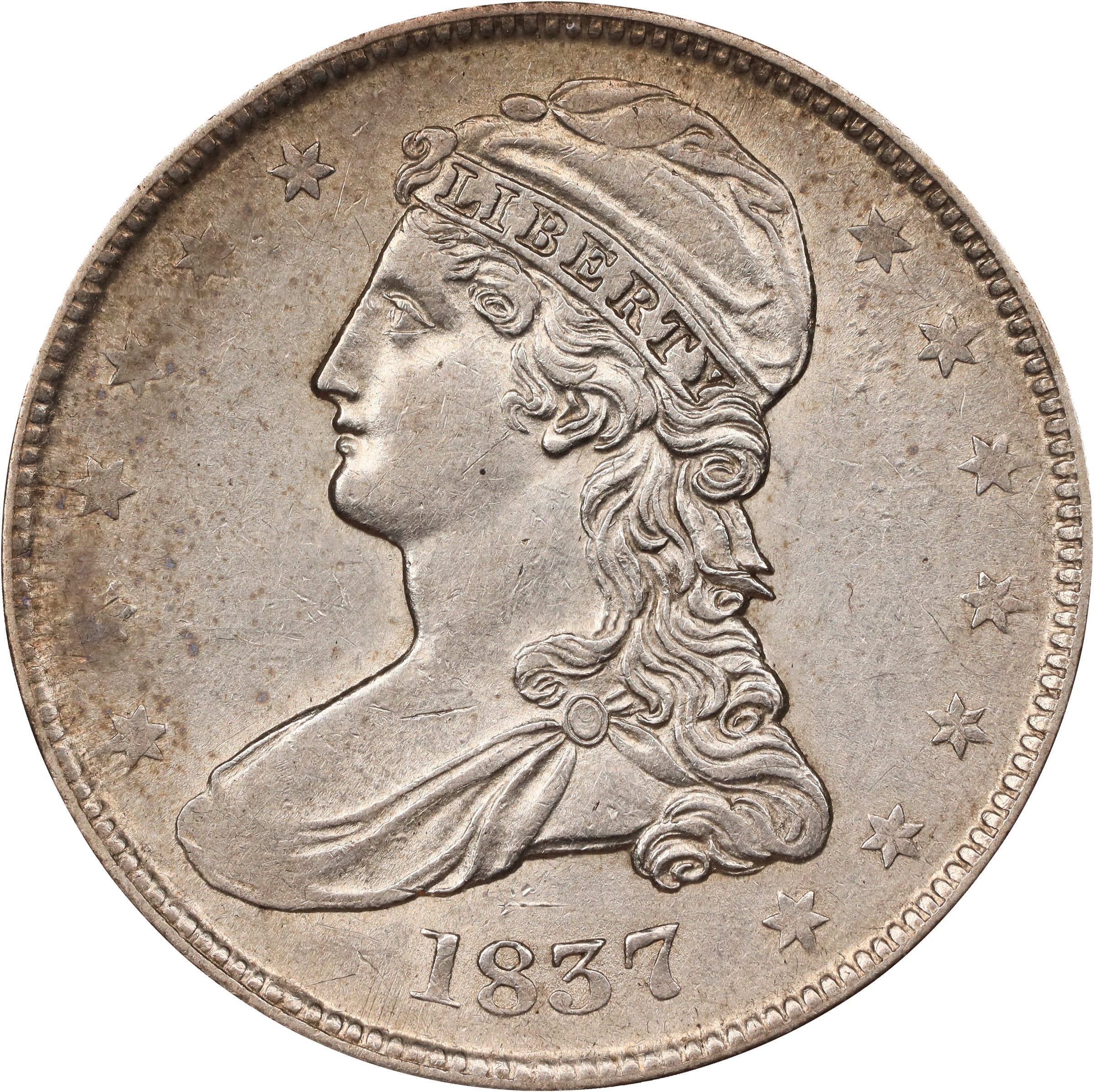 1837 50c Reeded Edge, GR-2 MS thumbnail 9