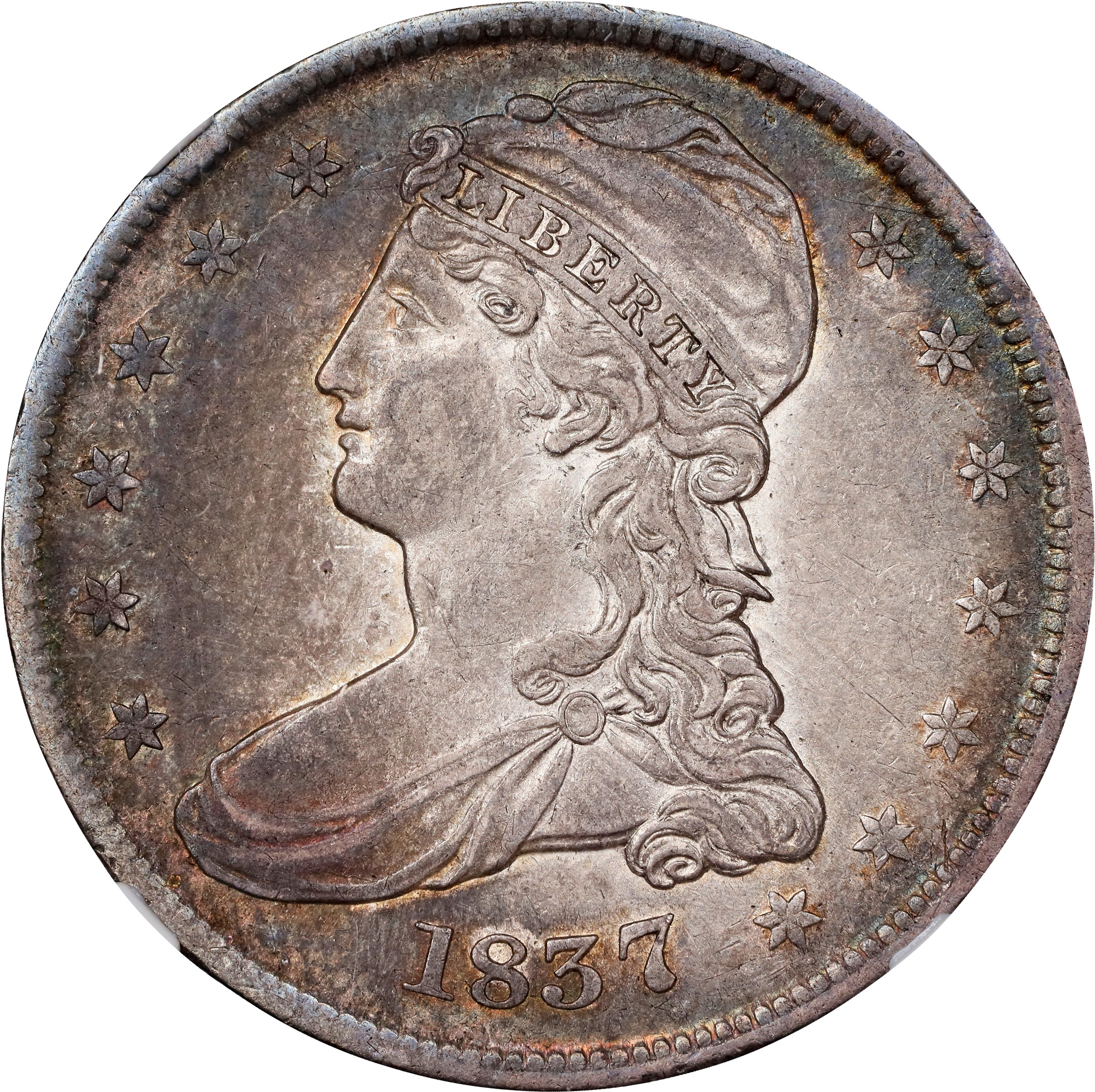 1837 50c Reeded Edge, GR-2 MS thumbnail 10