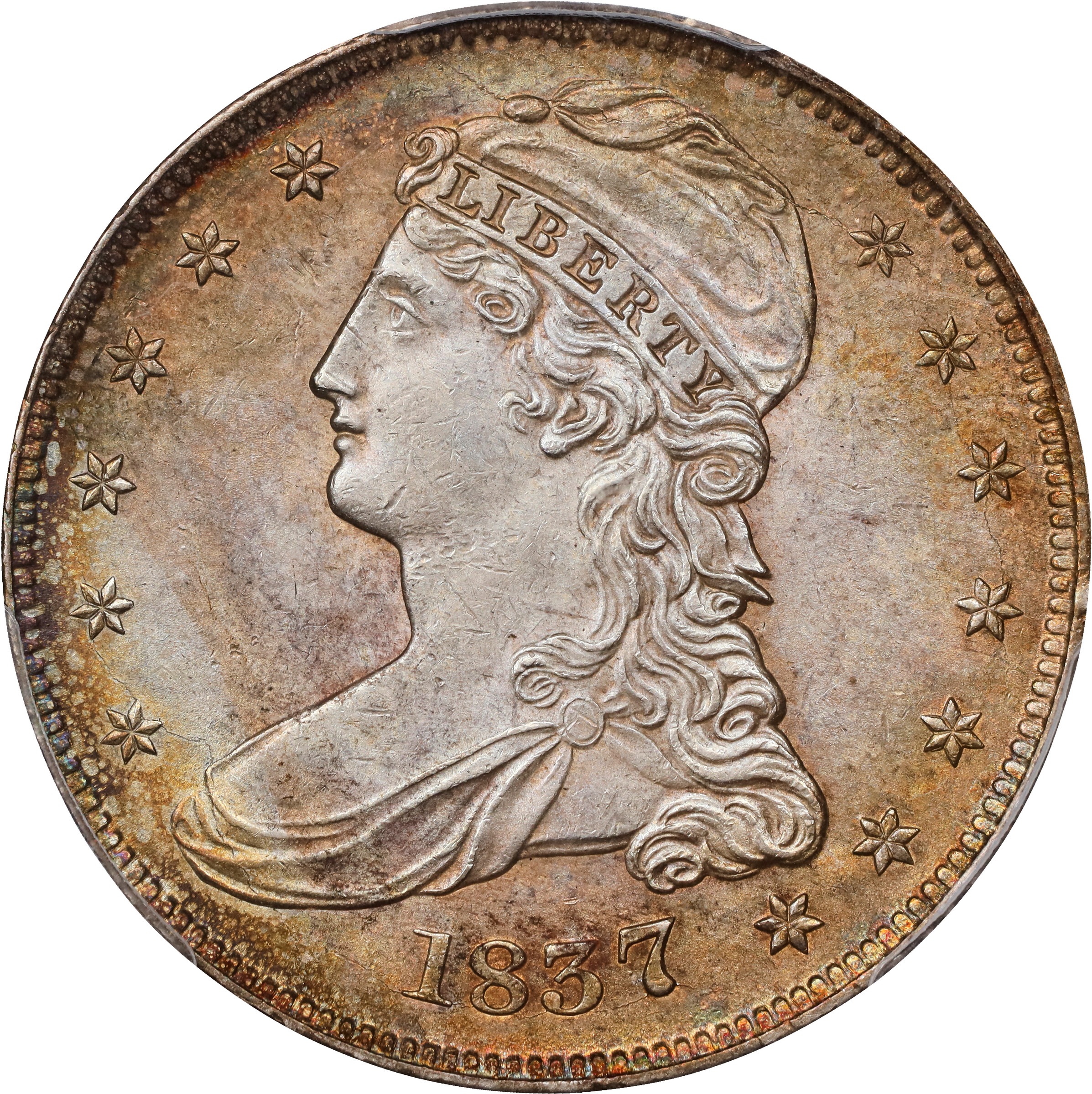 1837 50c Reeded Edge, GR-2 MS thumbnail 13