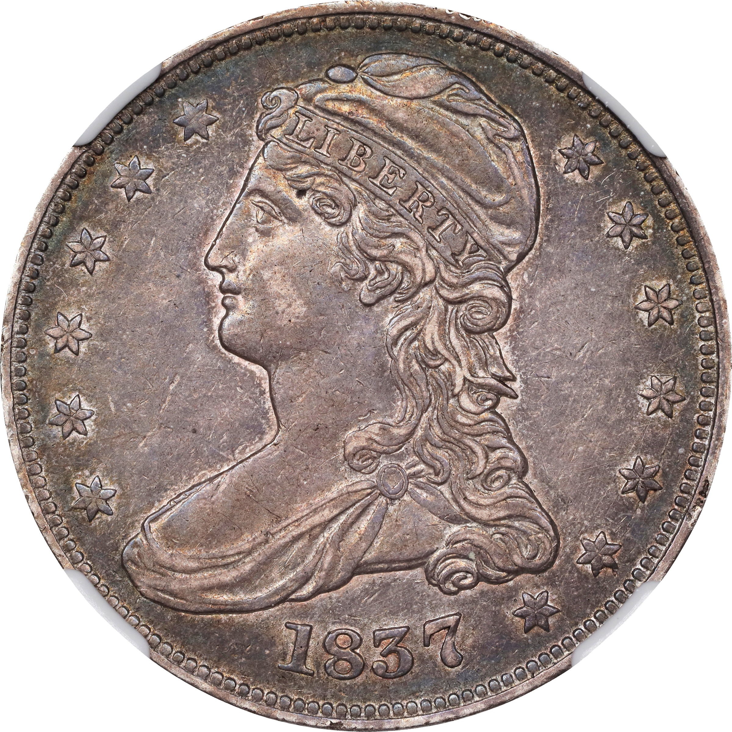 1837 50c Reeded Edge, GR-2 MS thumbnail 16