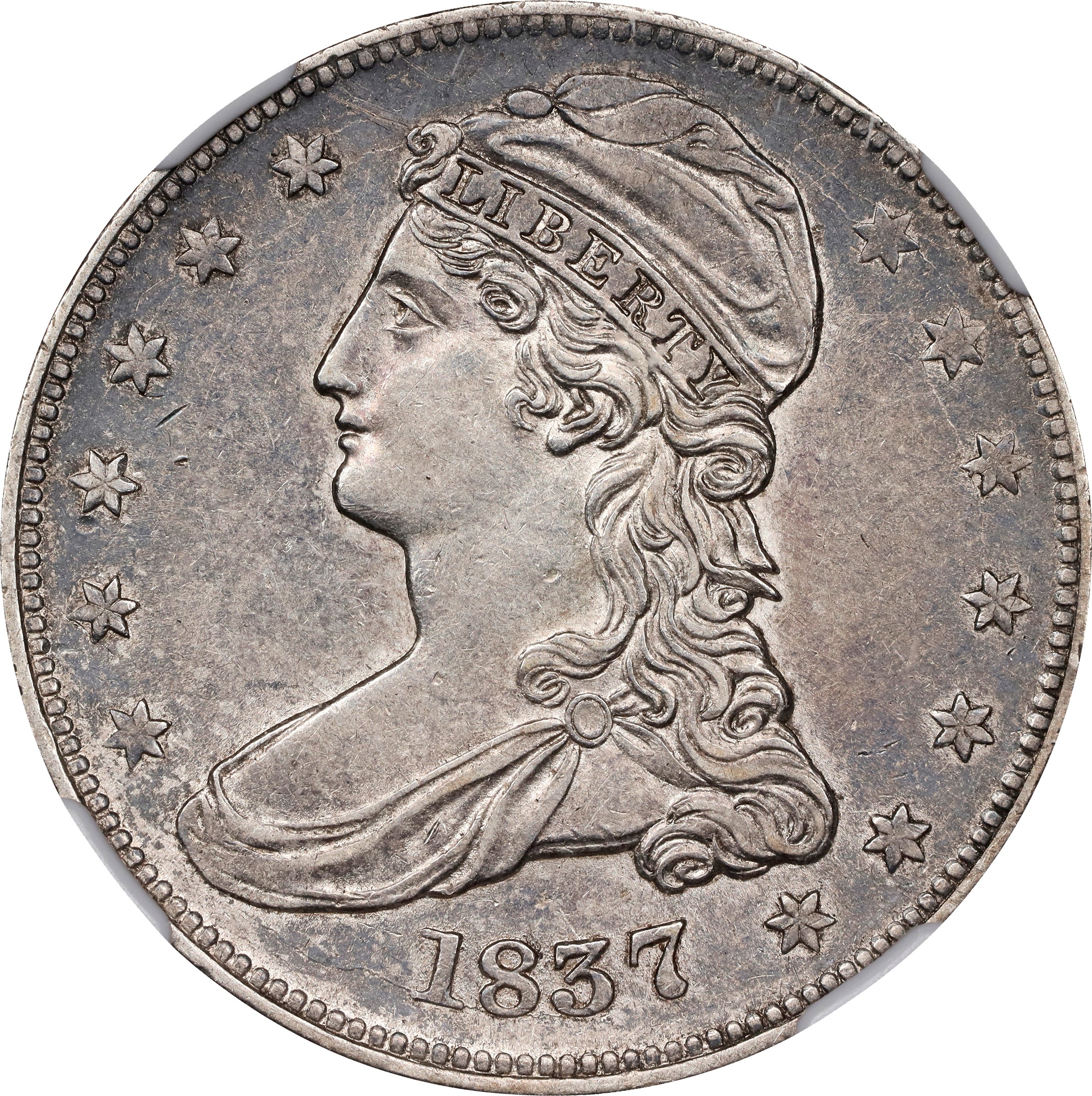 1837 50c Reeded Edge, GR-2 MS thumbnail 17