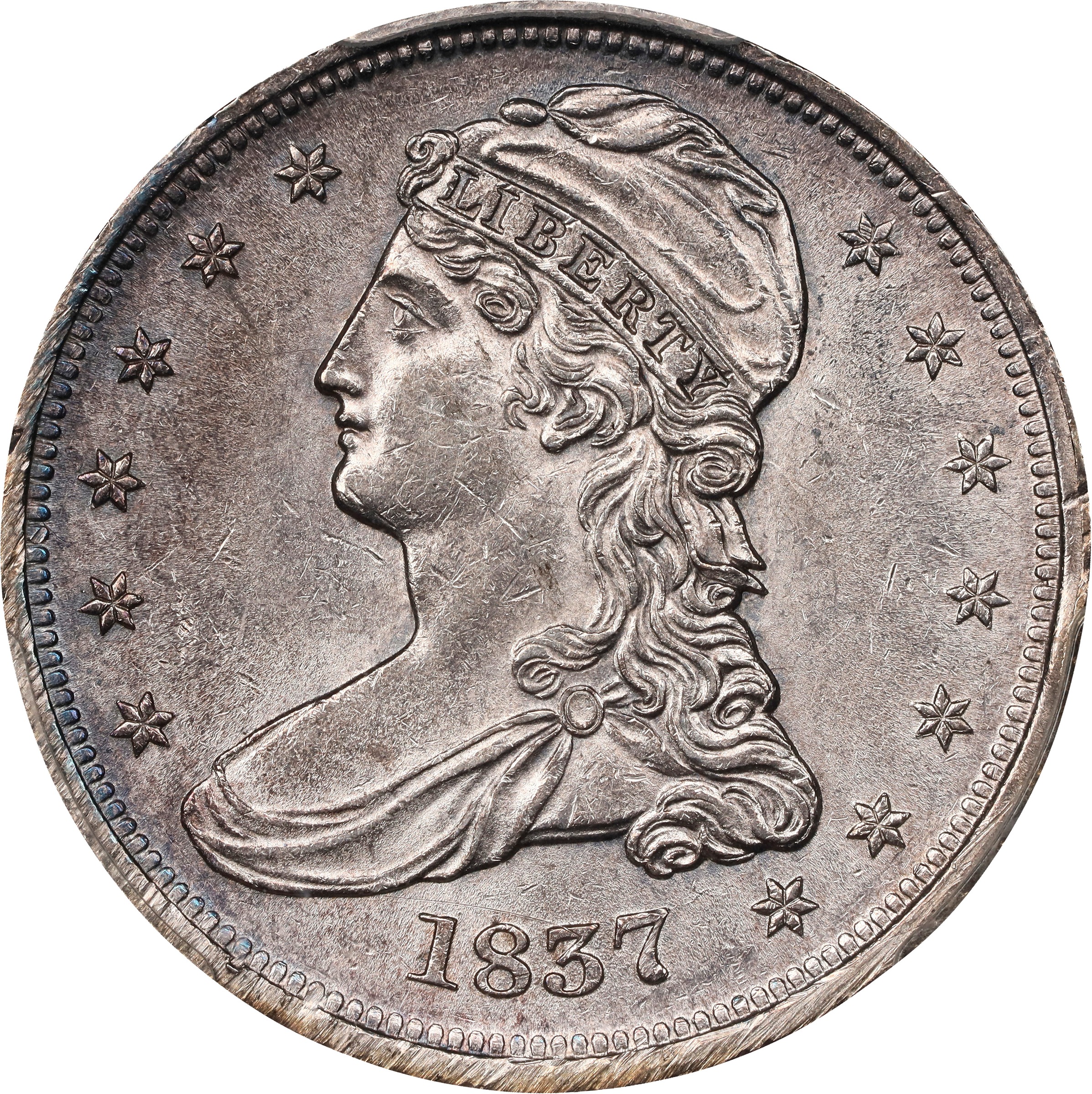1837 50c Reeded Edge, GR-2 MS thumbnail 18
