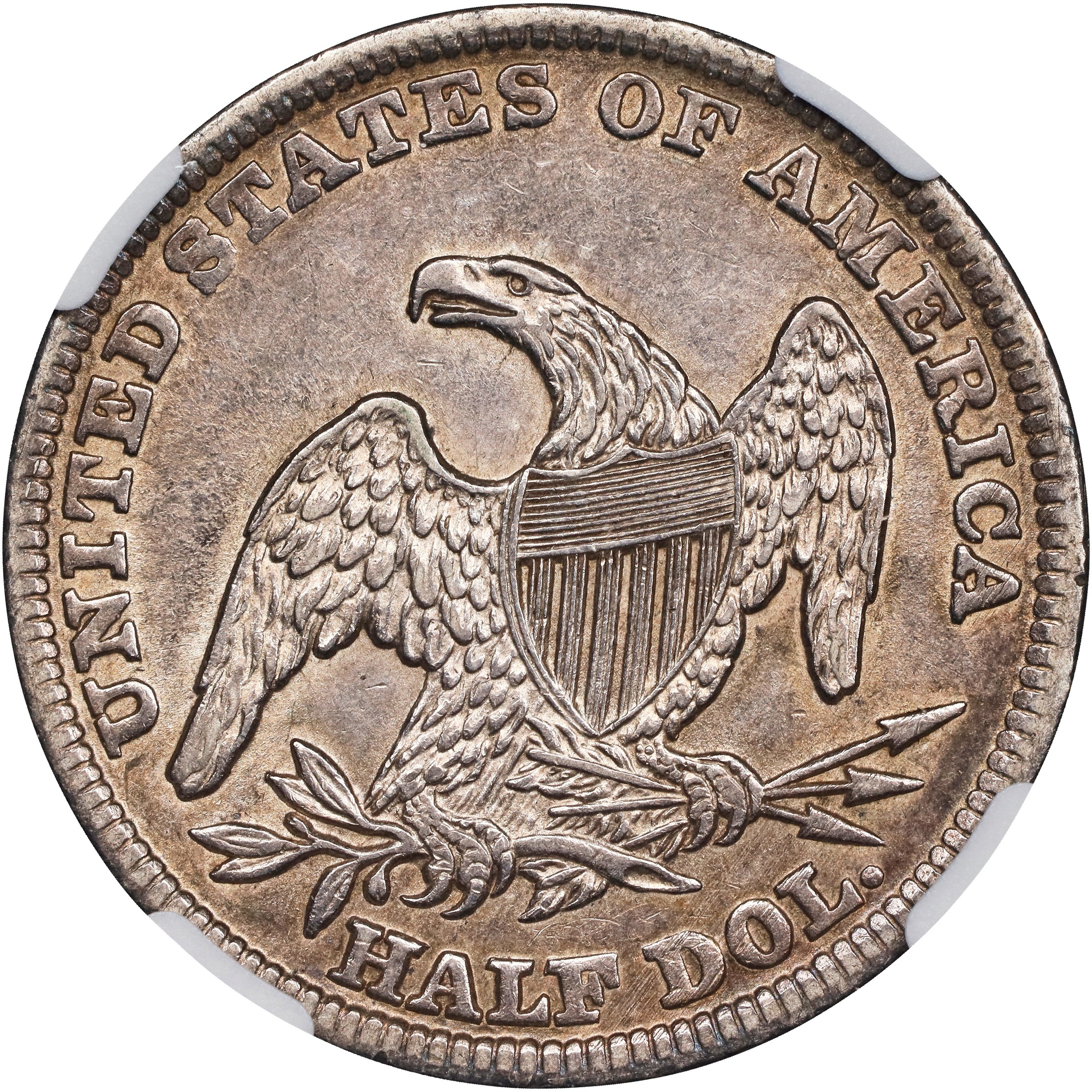 1839 50c Reeded Edge, Large Letters Reverse, GR-6 MS thumbnail 3
