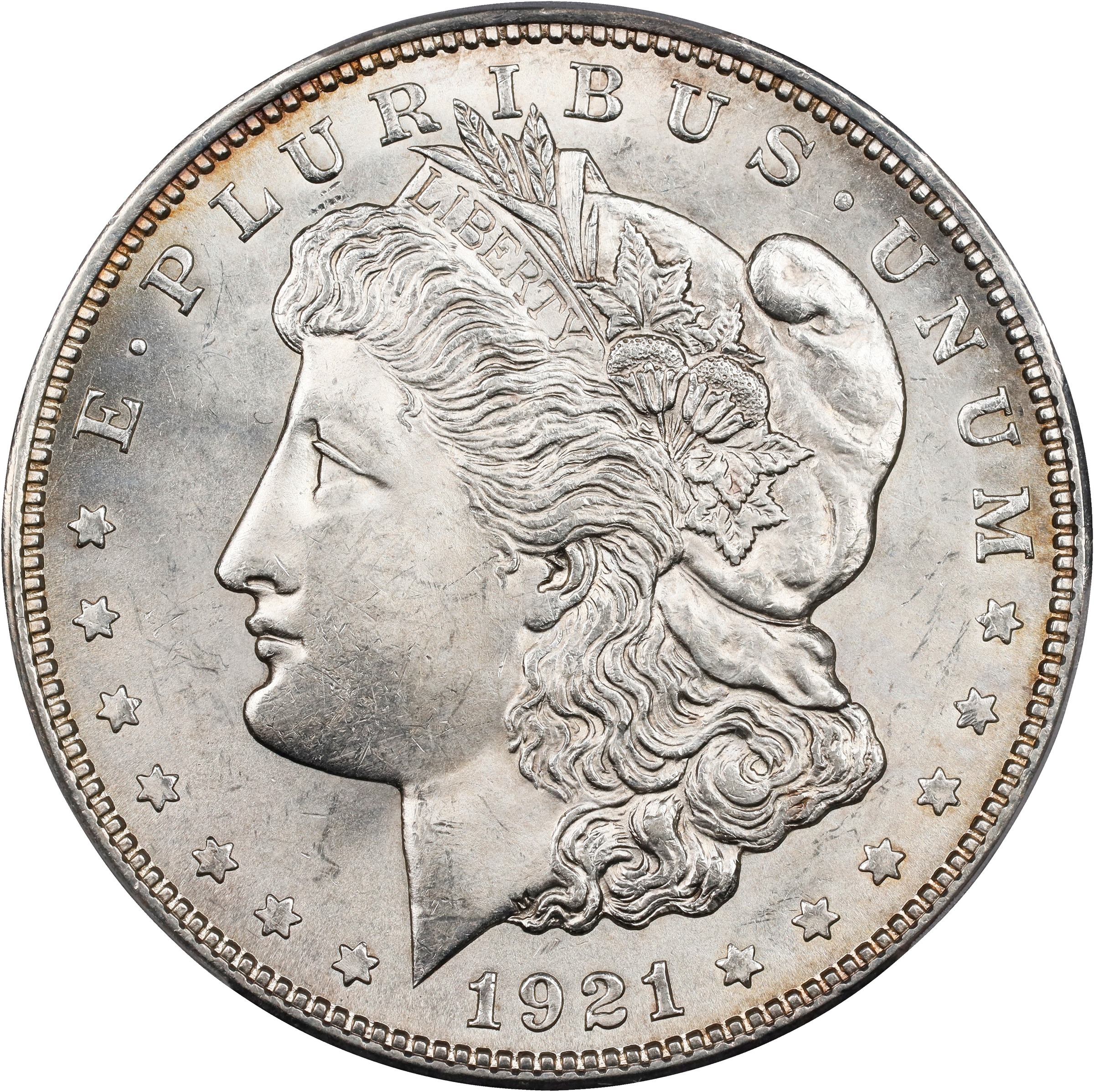 1921-D $1  Die Break E, VAM-1P MS64 CAC thumbnail 2