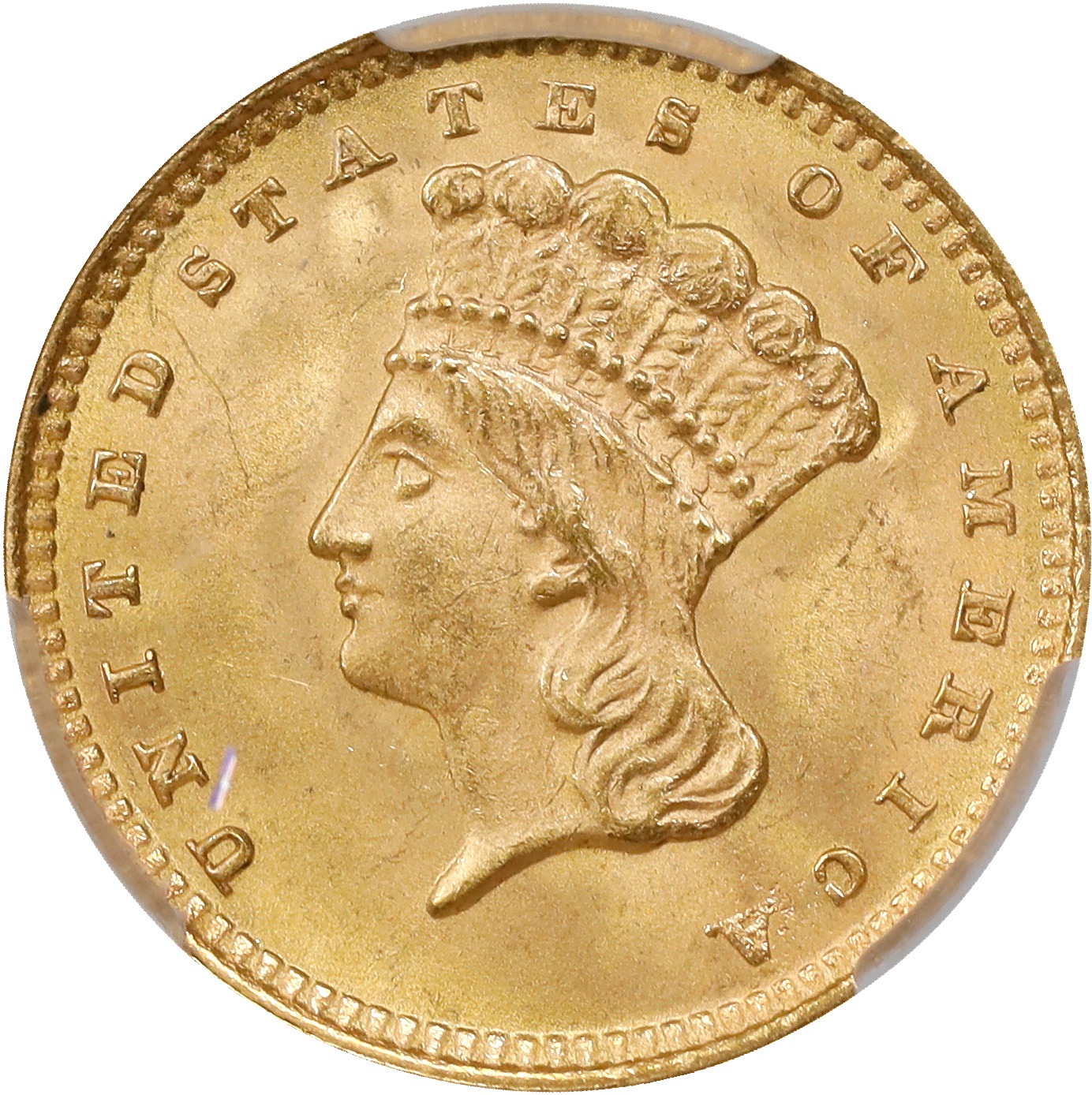 1862 G$1 VF20 CAC thumbnail 3