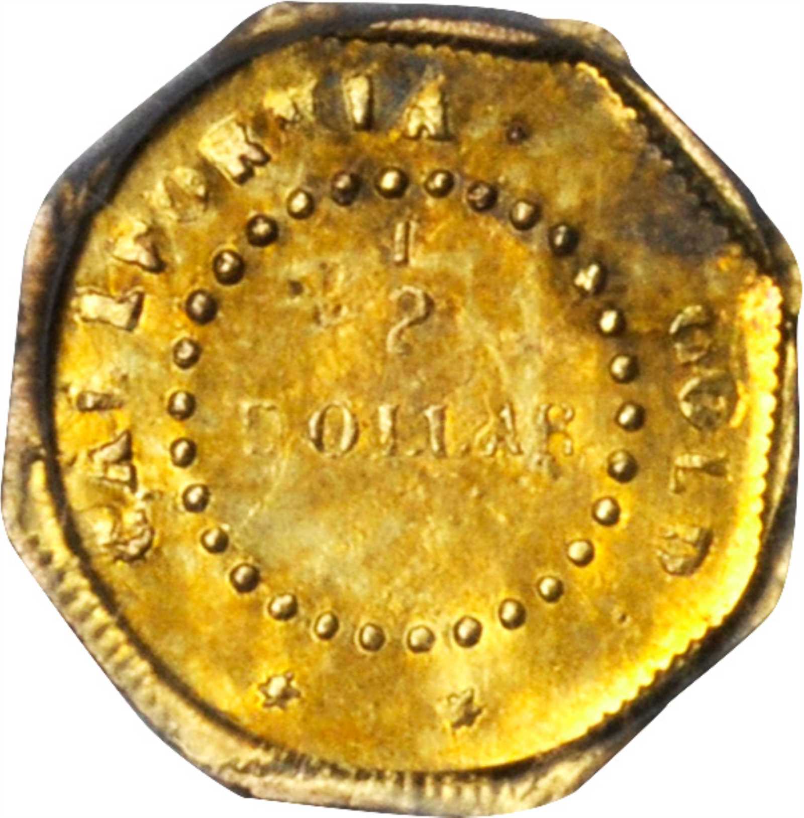 image for: 1854 Octagonal 50 Cents. BG-305. Rarity-4-. Liberty Head. MS-62 (PCGS). Gold Shield Holder.