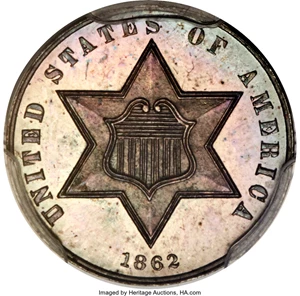 image for: 1862 3CS PR66 PCGS Secure. CAC....