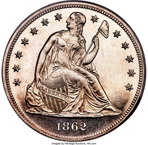 image for: 1862 $1 PR64 Cameo PCGS. OC-P1, R.5....