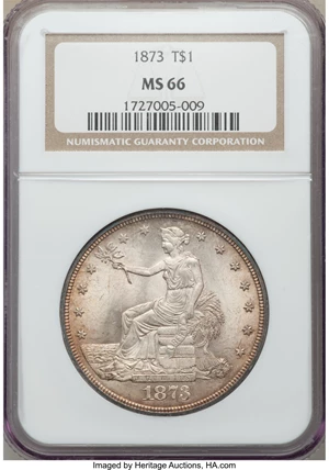 image for: 1873 T$1 MS66 NGC....