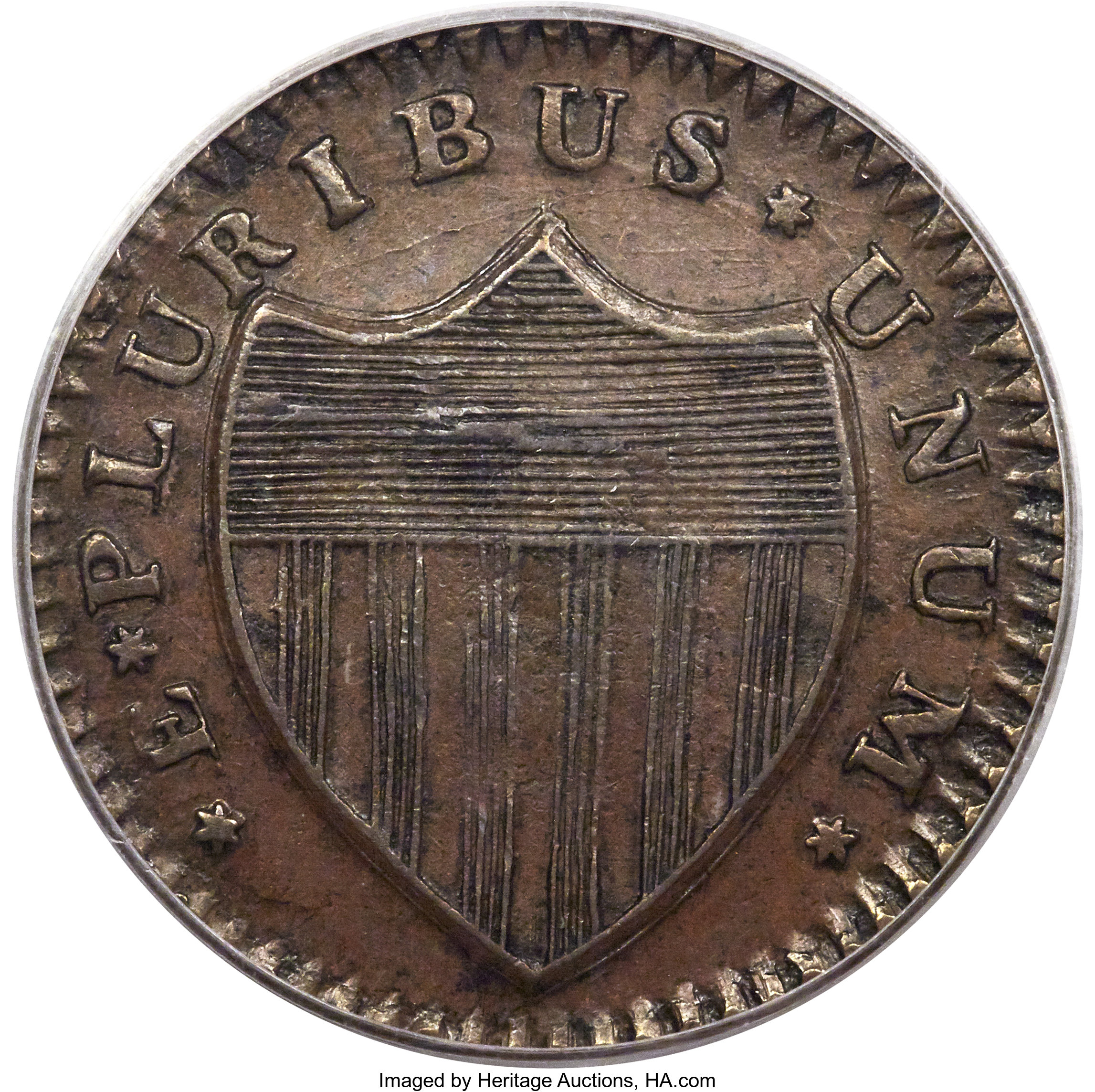 image for: 1786 NJERSY New Jersey Copper, Bridle Obverse AU58 PCGS. Maris 18-M, W-4890, R.2...