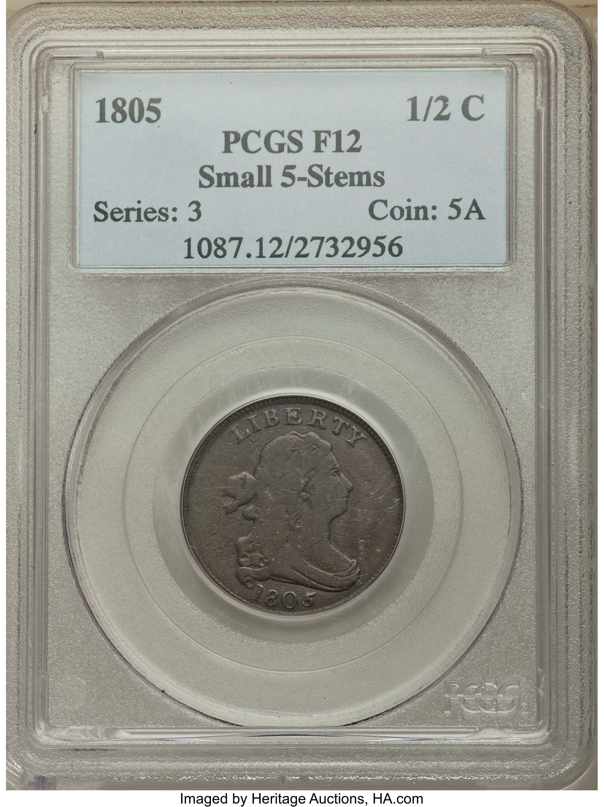 1805 1/2c Small 5, Stems, C-3 MS BN VG10 BN thumbnail 16