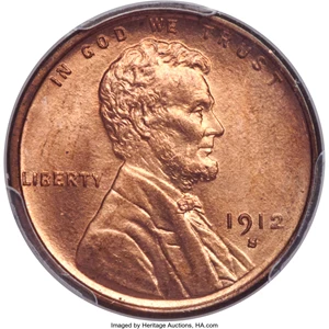 image for: 1912-S 1C MS66 Red PCGS....