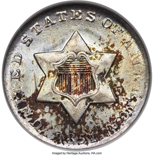 image for: 1851 3CS MS67 NGC. CAC....