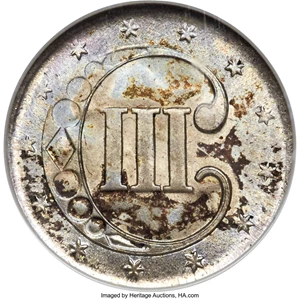 image for: 1851 3CS MS67 NGC. CAC....