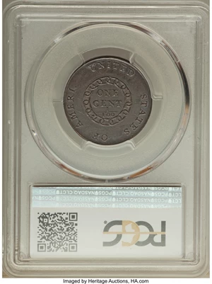 image for: 1793 1C Chain, AMERI., S-1, B-1, R.4, MS64+ Brown PCGS Secure. CAC....