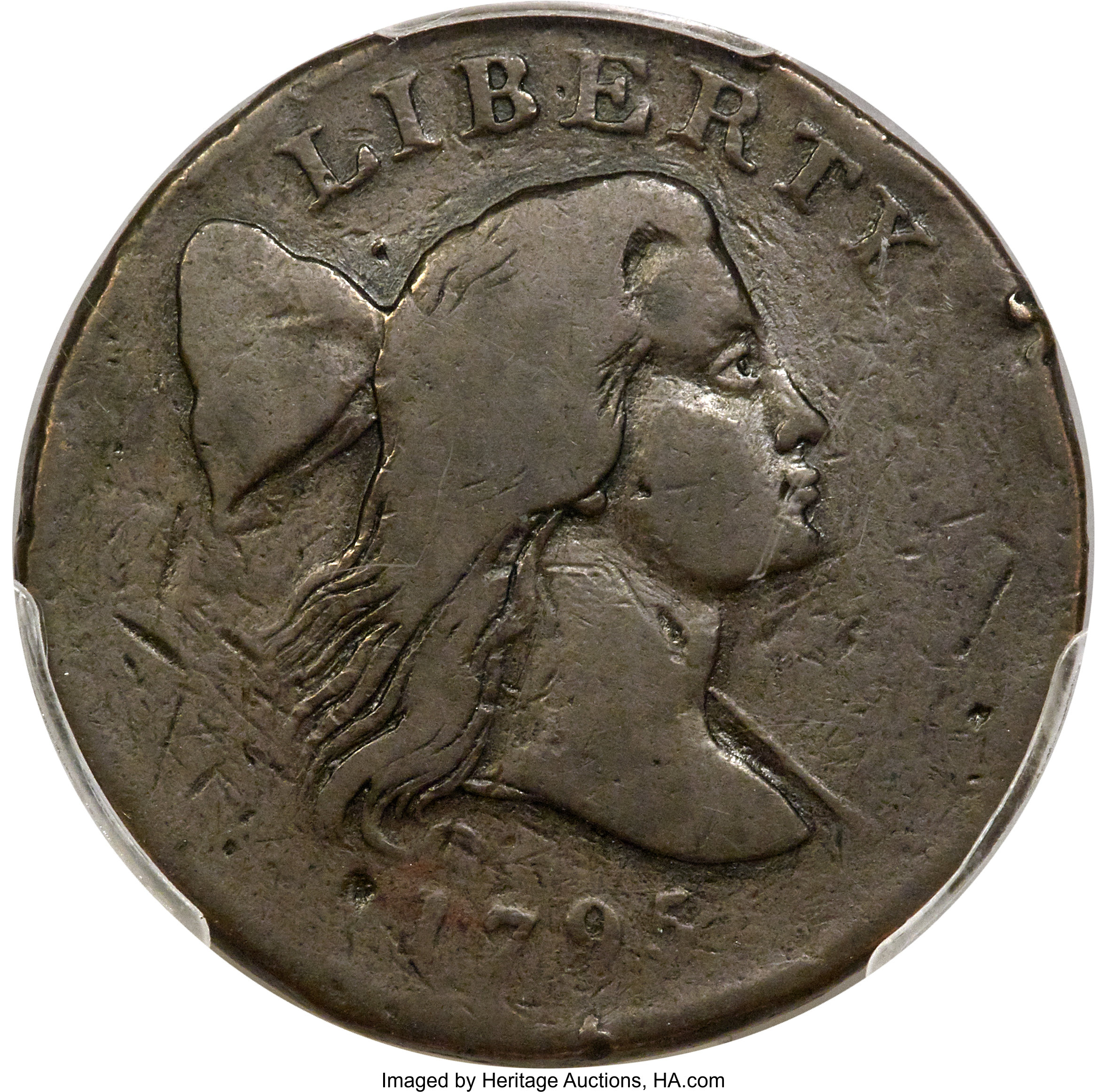 image for: 1795 1C Jefferson Head, Plain Edge, S-80, B-11, Low R.5, VG10 PCGS Secure....