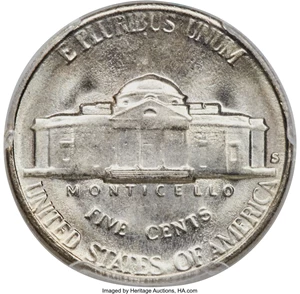 image for: 1953-S 5C MS65 Full Steps PCGS....