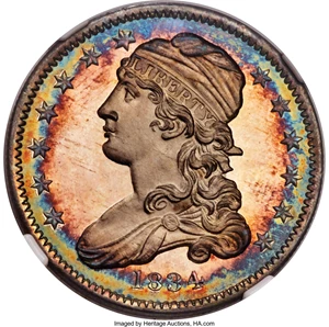 image for: 1834 25C PR66+ ★ Ultra Cameo NGC. CAC. B-2, High R.7 as a Proof....