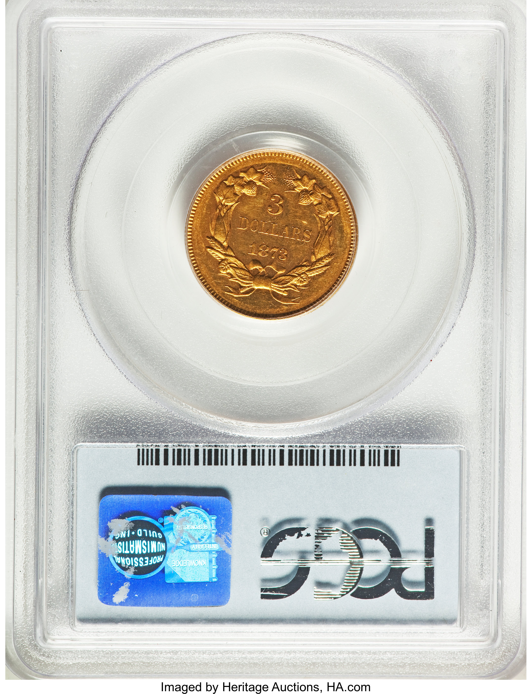 image for: 1873 $3 Open 3 PR62 PCGS....