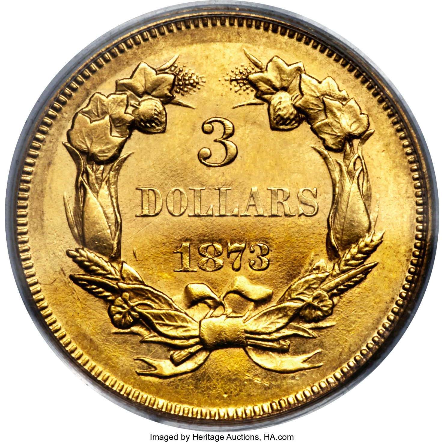 image for: 1873 $3 Open 3 PR62 PCGS....
