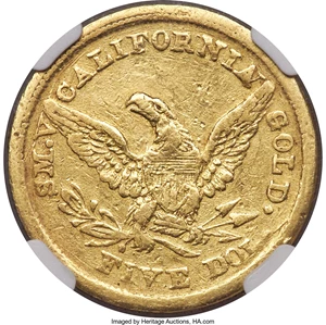 image for: 1850 $5 Baldwin Five Dollar VF30 NGC. K-2, R.5....