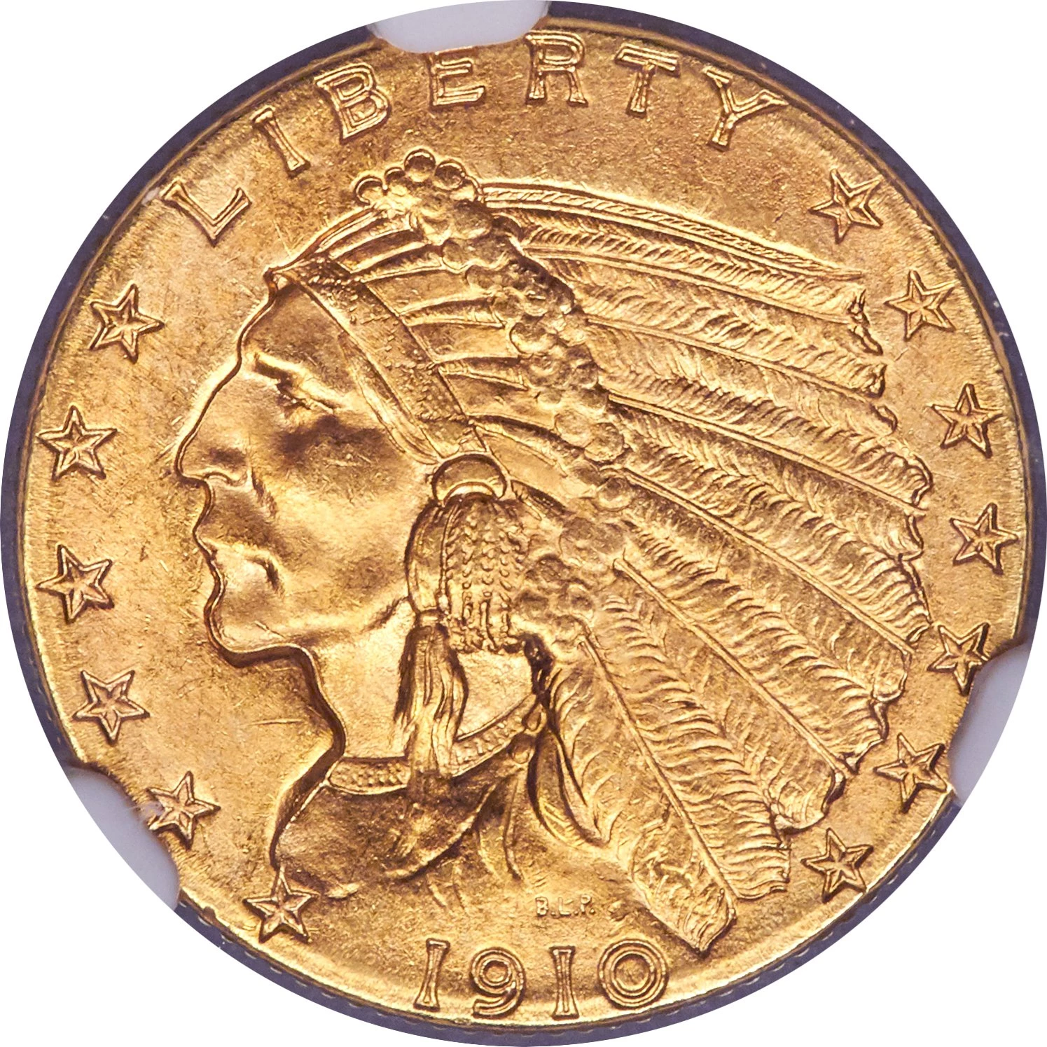 At Auction: 1910 2 1/2 Dollar Gold Indian Coin