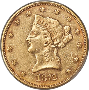 image for: 1872 $10 AU53 PCGS....
