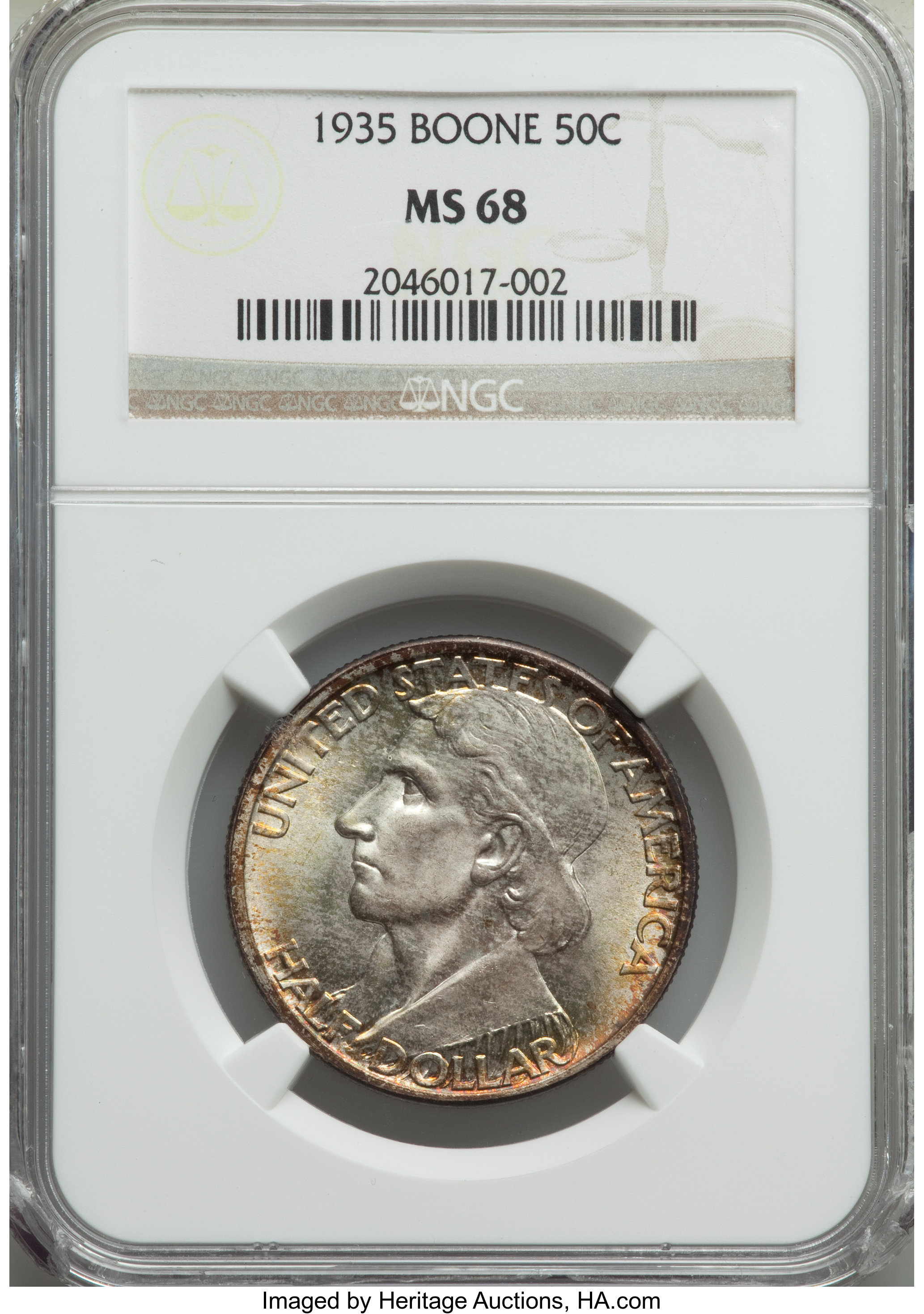 1935 50c Boone MS68 CAC thumbnail 8