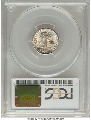 image for: 1937-D 10C MS68 Full Bands PCGS Secure. CAC. PCGS Population: (17/0 and 1/0+). NGC Census: (16/0 and 0/0+). Mintage 14,146...