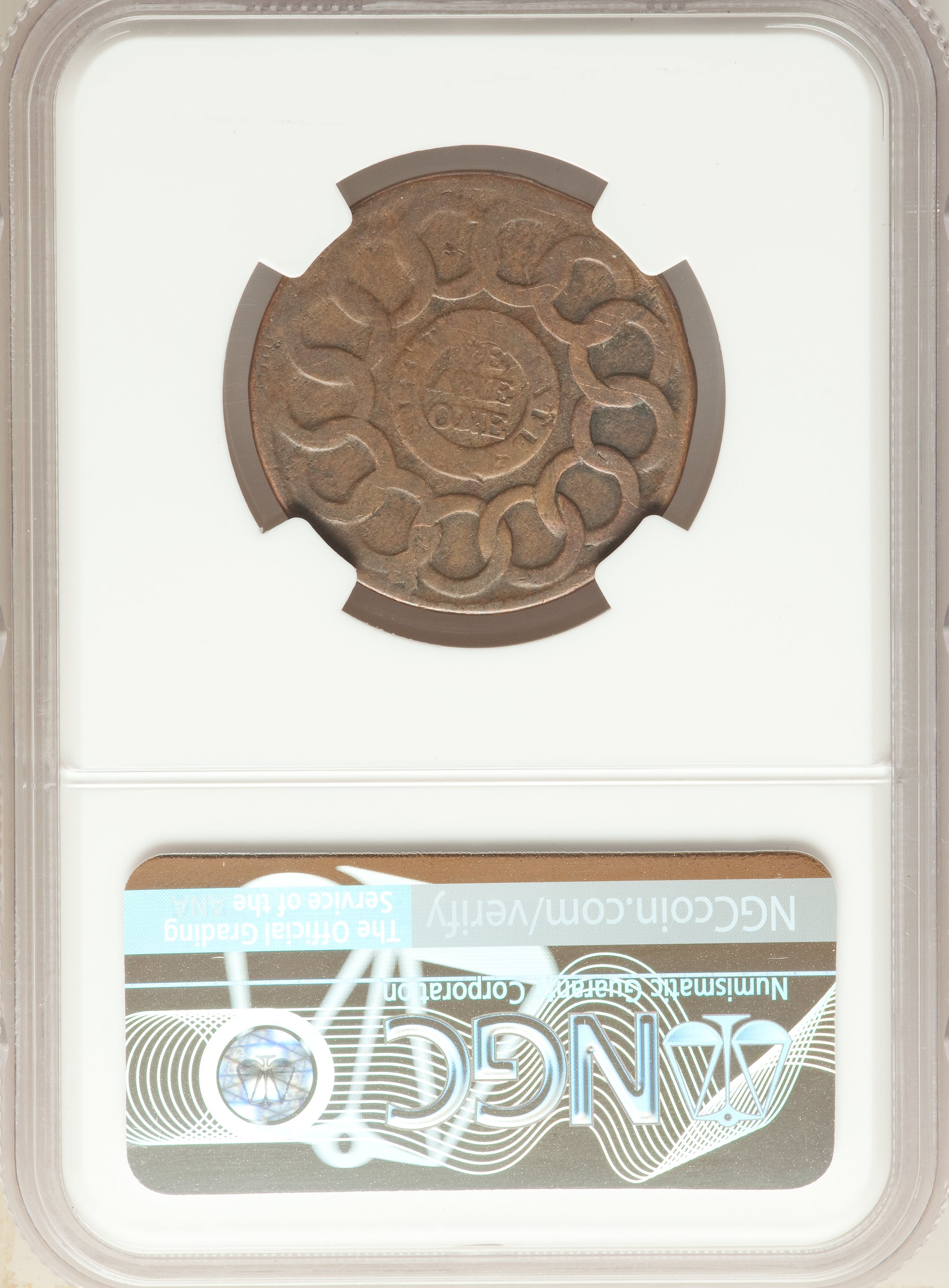 1787 Fugio 1c 4 Cinquefoils, UNITED STATES MS BN AG2 BN thumbnail 2