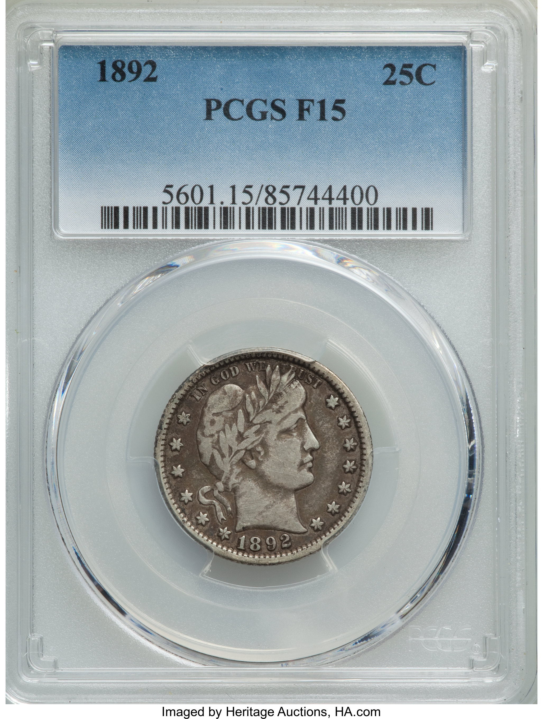 1893 25c VF20 CAC thumbnail 4