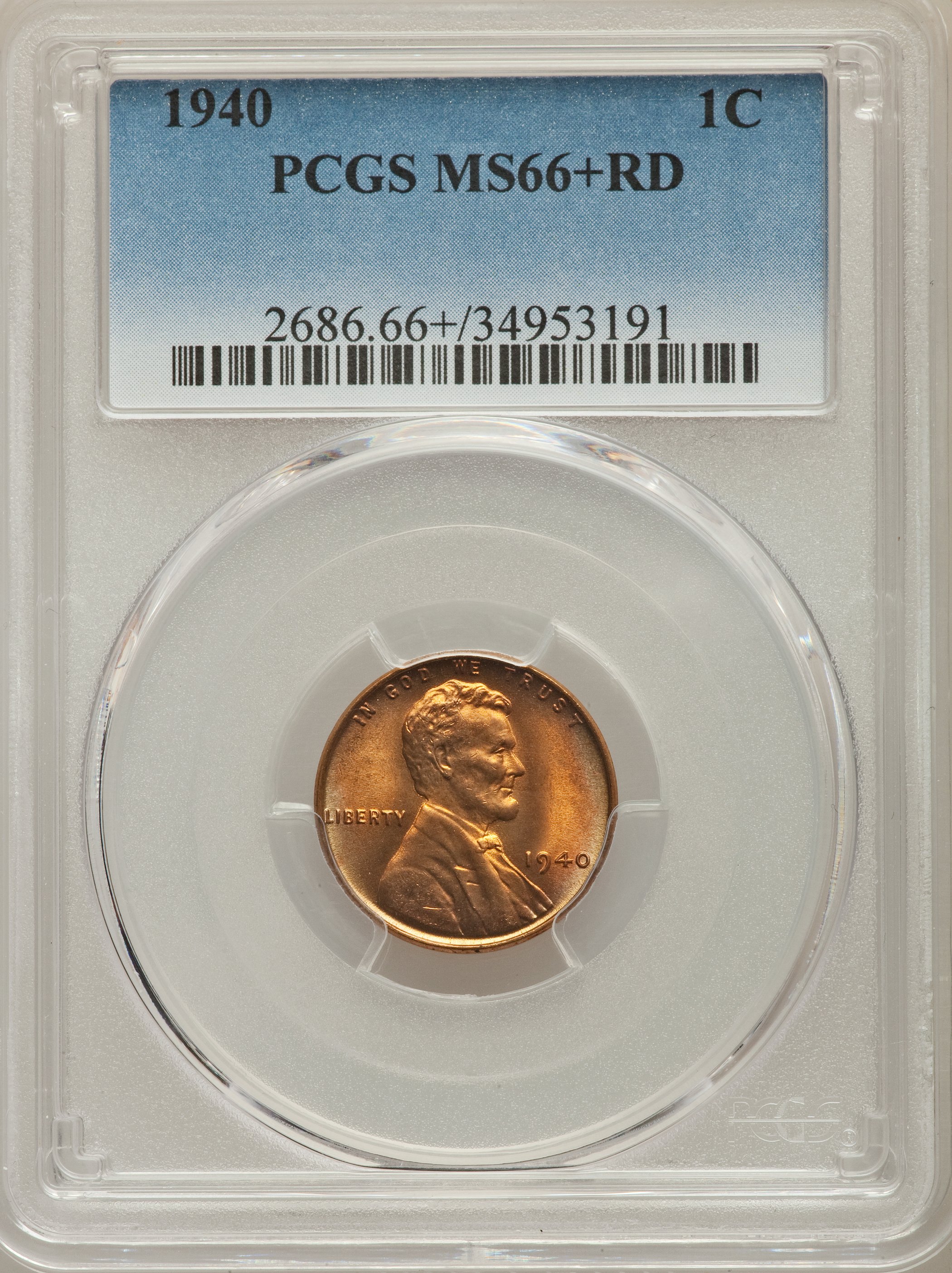 (9) 1940 1C MS66 Red PCGS. PCGS Population: (2236/316). NGC Census: (1857/676). CDN: $30 Whsle. Bid for problem-free NGC/PC... (Total: 9 item)