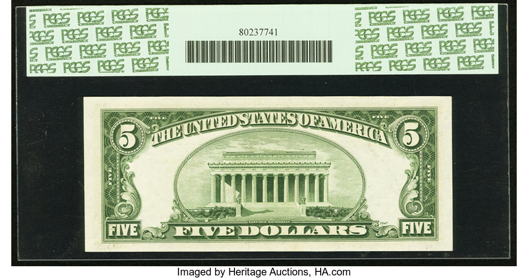 image for: Fr. 1965-G* $5 1950D Federal Reserve Star Note. PCGS Gem New 66PPQ....